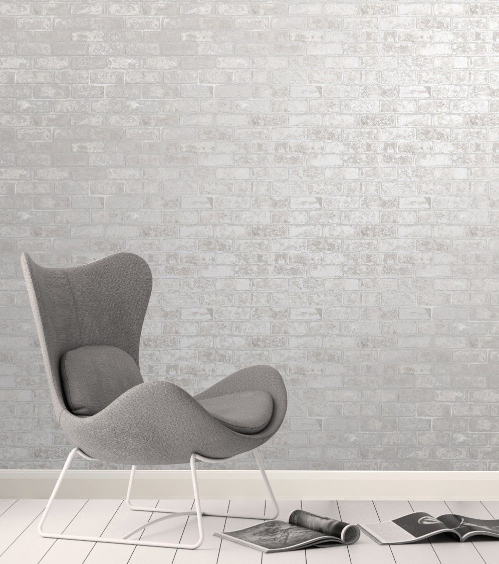 Love Wallpaper Metallic Brick Wallpaper Grey , HD Wallpaper & Backgrounds