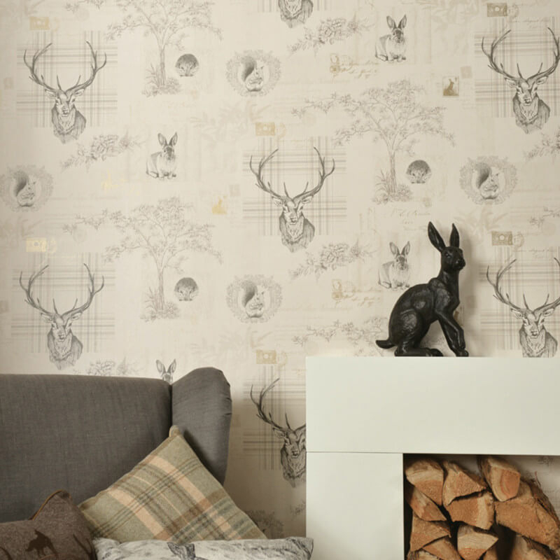 Holden Decor Richmond Highland Stag Beige/charcoal - Holden Richmond Stag , HD Wallpaper & Backgrounds