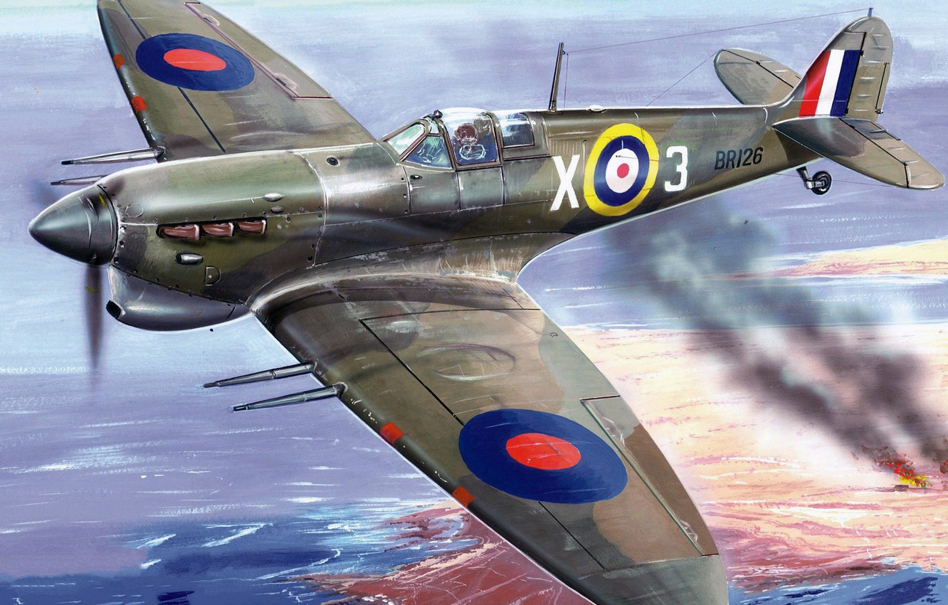 Photo Wallpaper Fighter, Uk, Spitfire, Supermarine - Spitfire Mk Vc 1 72 , HD Wallpaper & Backgrounds