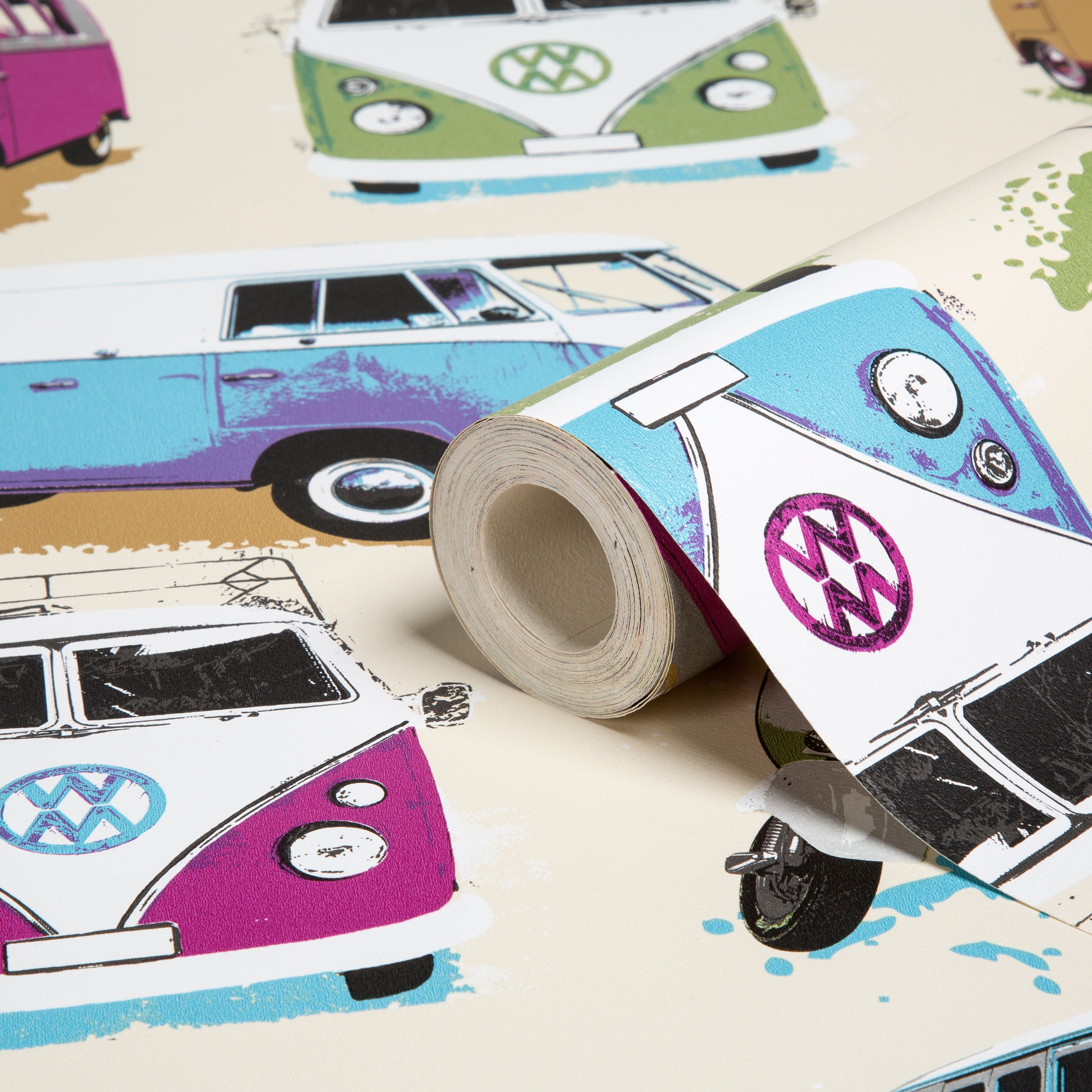 Muriva Multicolour Camper Van Textured Wallpaper - Model Car , HD Wallpaper & Backgrounds
