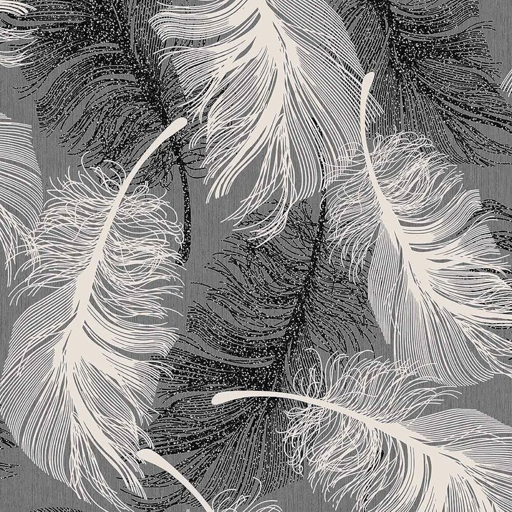 Monochrome Grey White Black Feather Wallpaper Silver - Black And Grey Feather , HD Wallpaper & Backgrounds