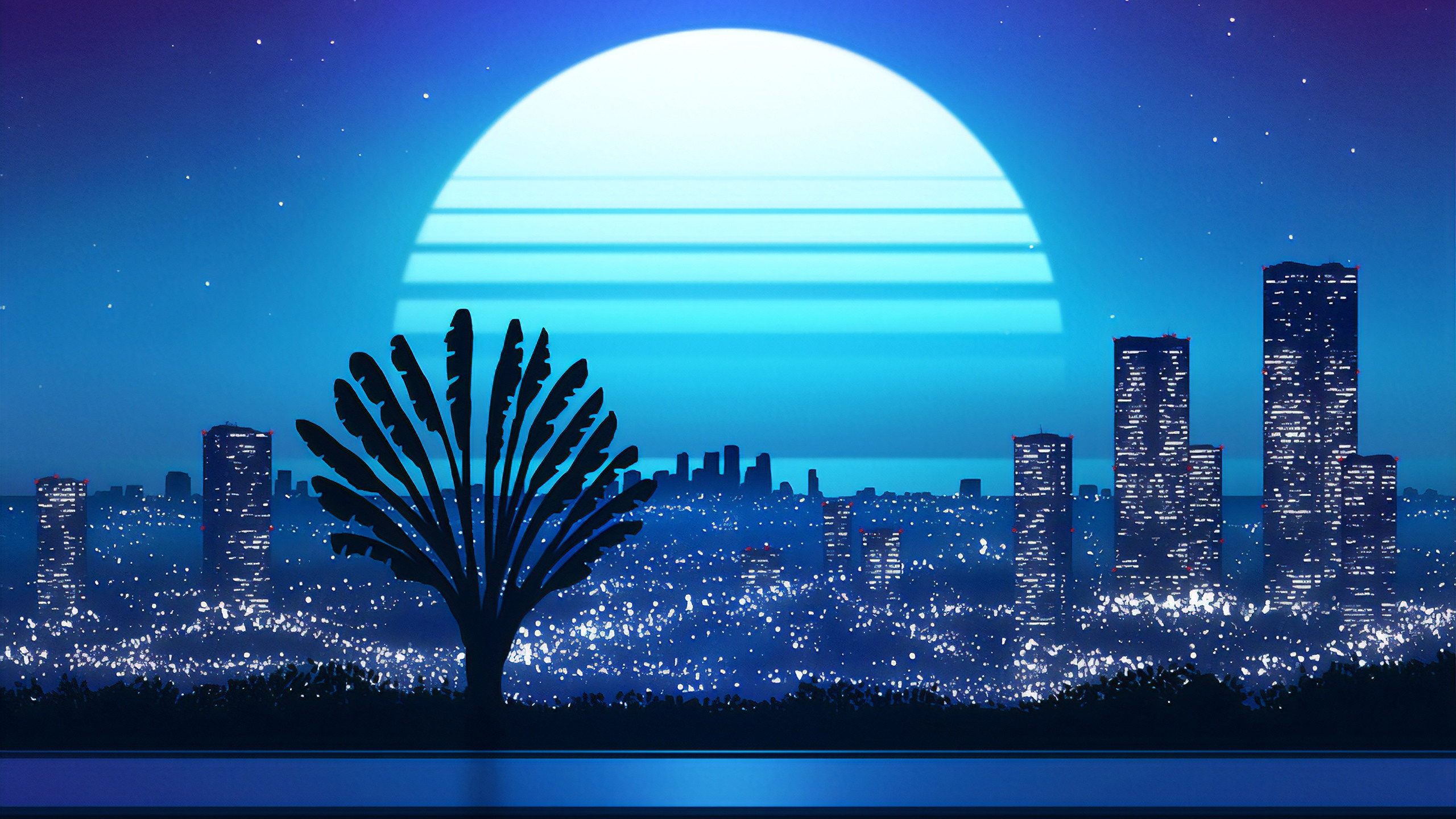 Night City Scape Drawing , HD Wallpaper & Backgrounds