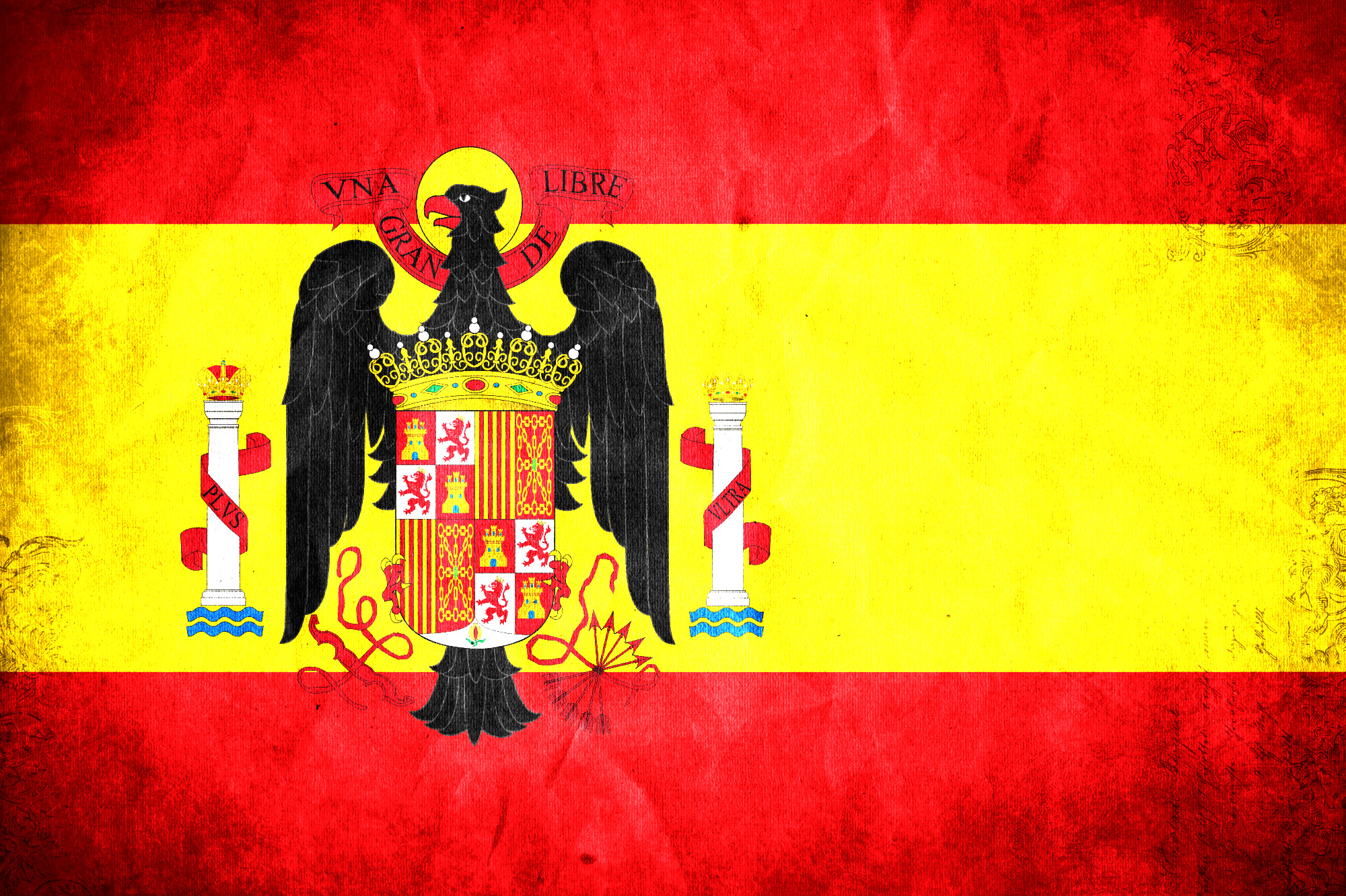 2000x1333, 2000px Fascist Flag Of Spain By Ironknight - Nationalist Spain Flag Hoi4 , HD Wallpaper & Backgrounds