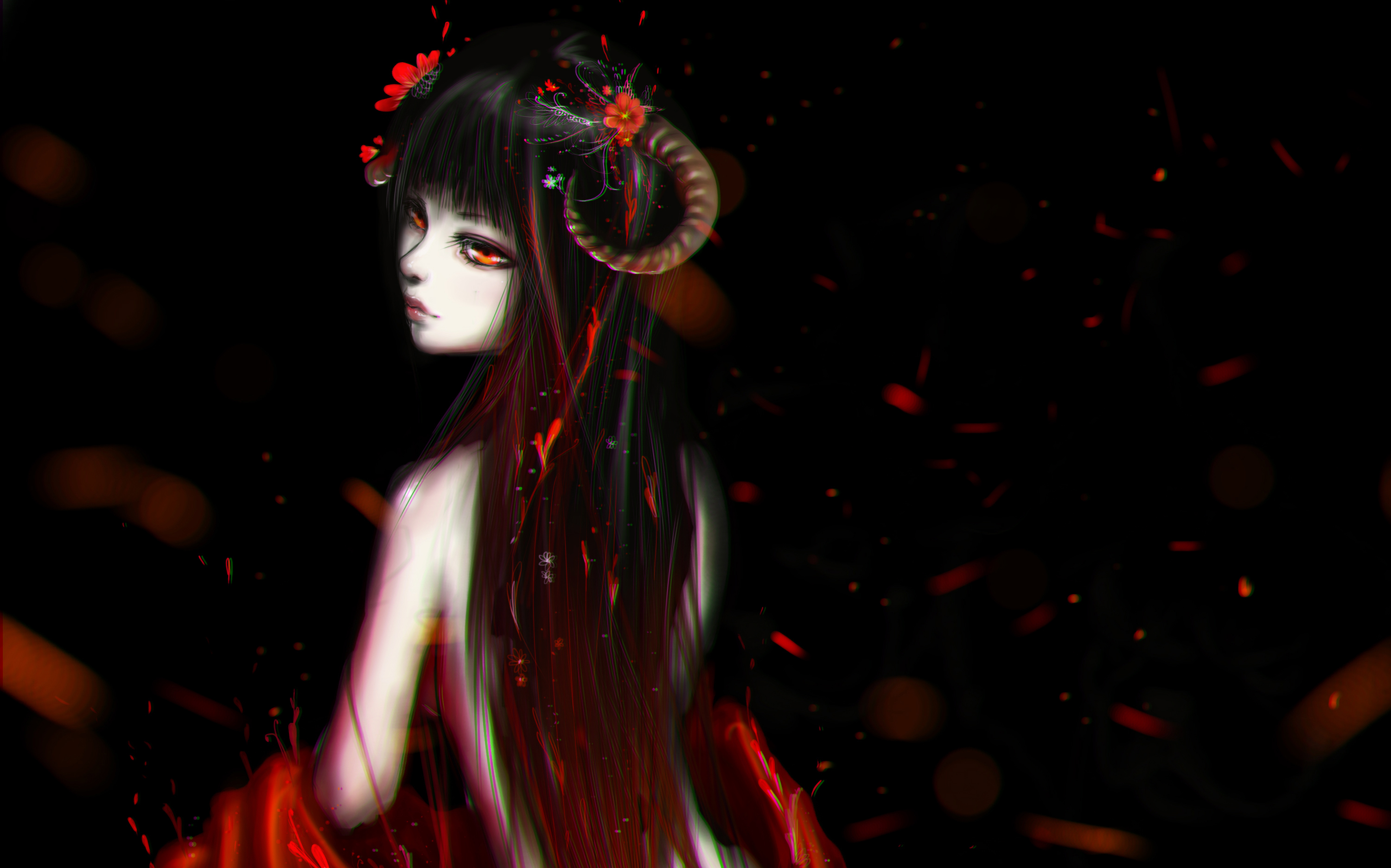 402 Demon Hd Wallpapers Backgrounds - Dark Devil Girl Anime , HD Wallpaper & Backgrounds