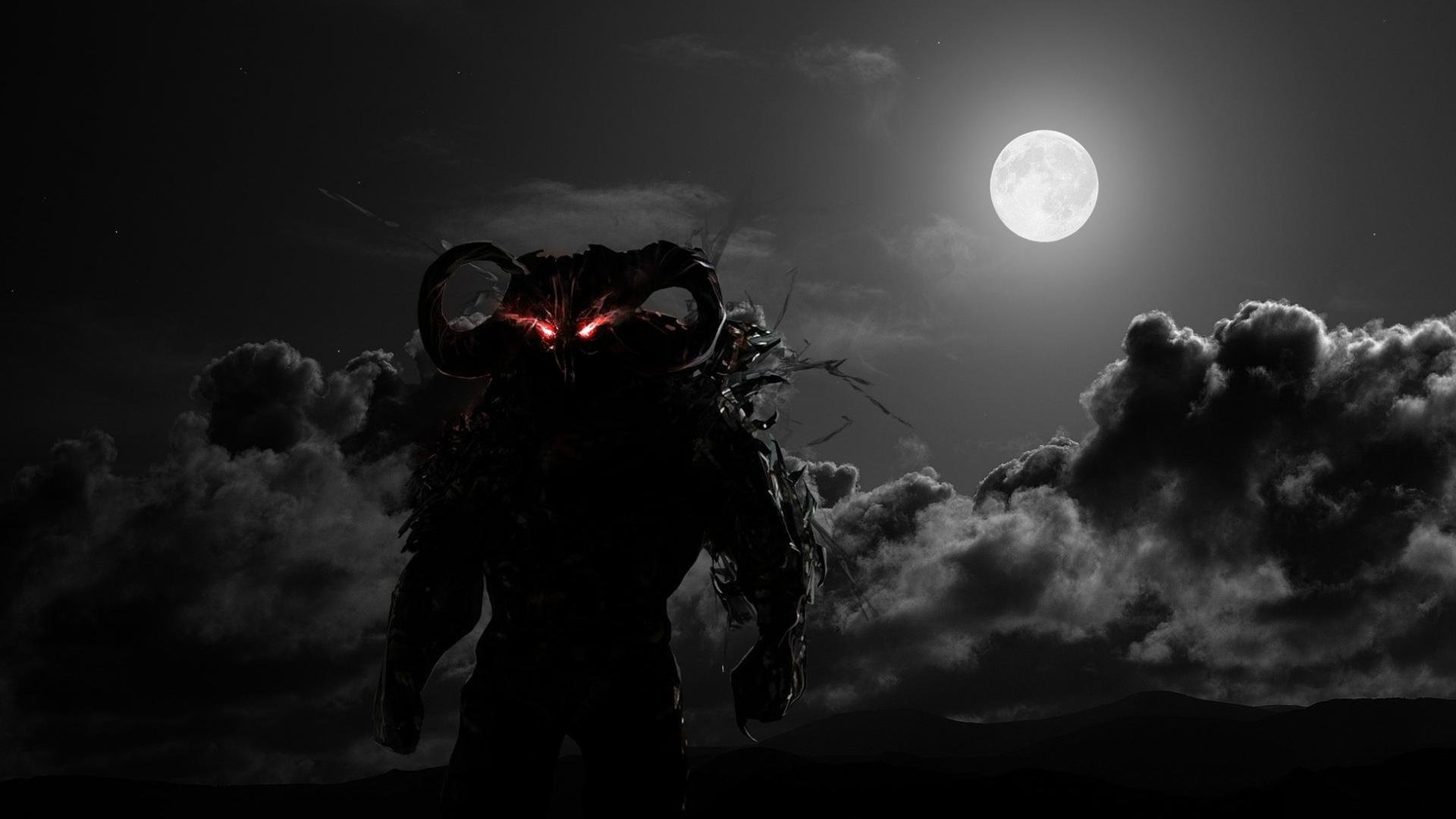 Download Hd 1080p Demon Pc Wallpaper Id - Aesthetic Black And White Background , HD Wallpaper & Backgrounds