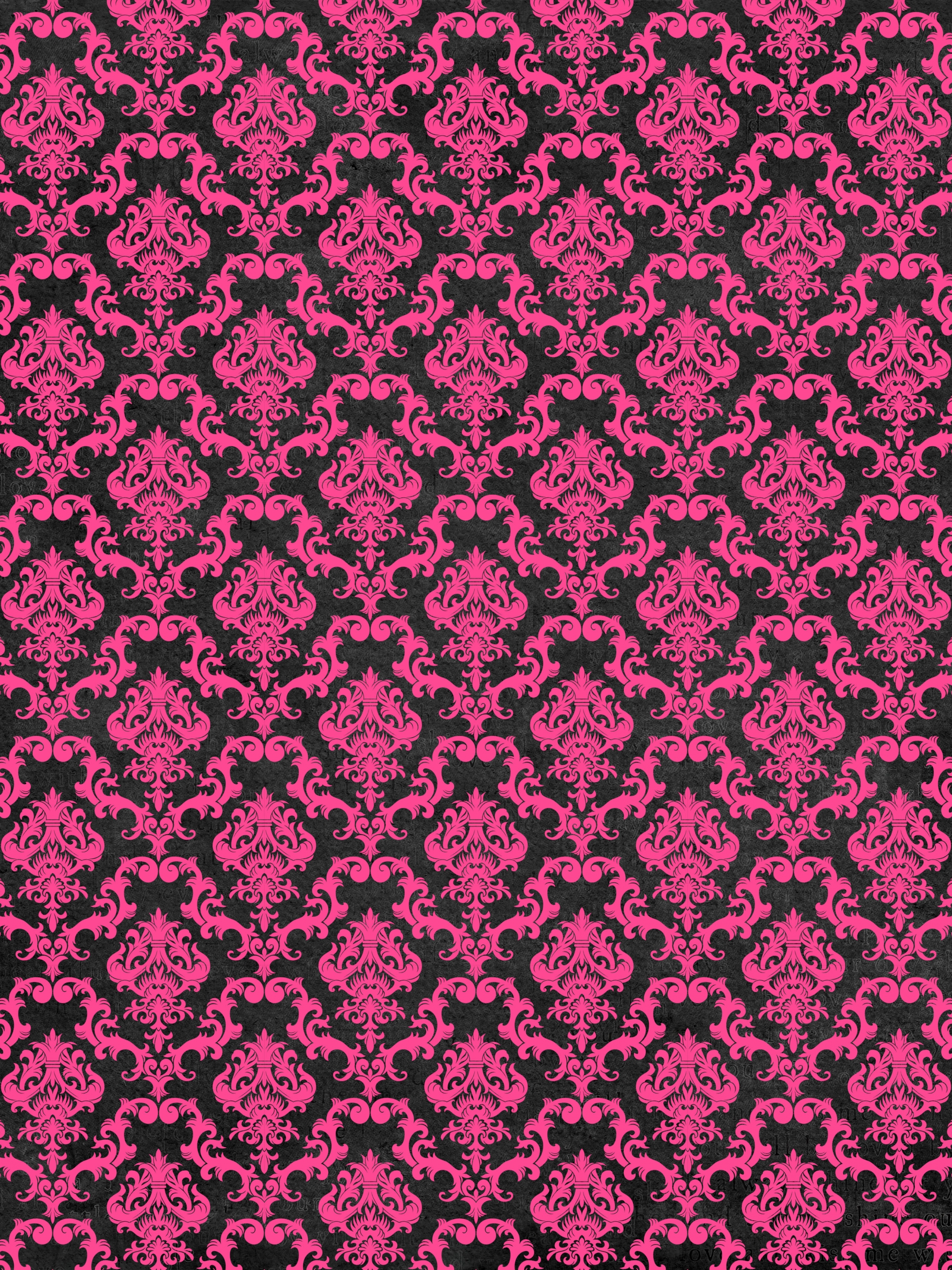 Pink Damask Wallpaper Black Light Pink Damask Jpg , HD Wallpaper & Backgrounds