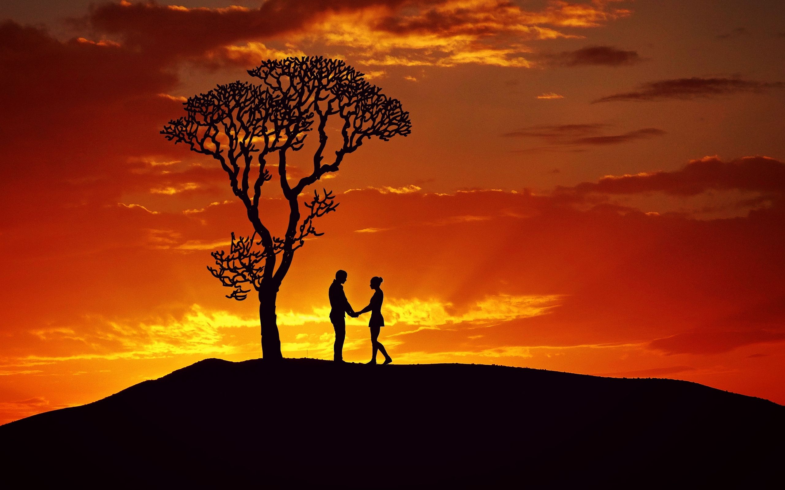 Wallpaper Love Couple Romantic Quotes - Silhouette Adam And Eve , HD Wallpaper & Backgrounds