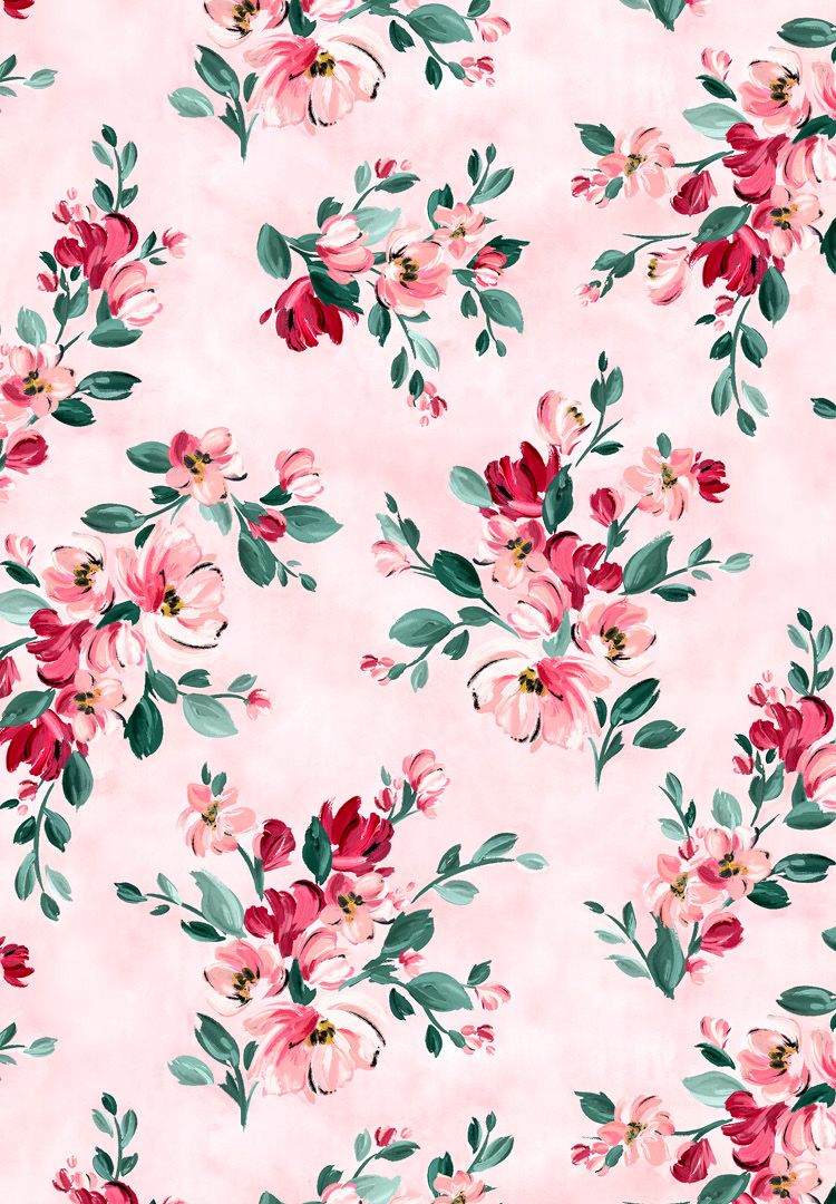Flower Print Wallpaper Pink , HD Wallpaper & Backgrounds