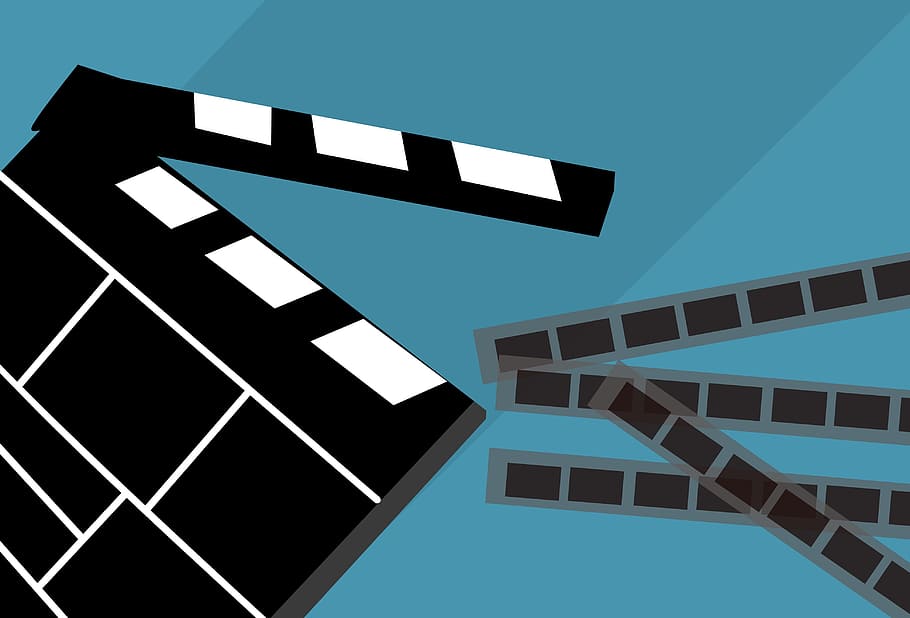 Illustration Of Clapboard And Negatives Relating To - Film Industry Free Hd , HD Wallpaper & Backgrounds