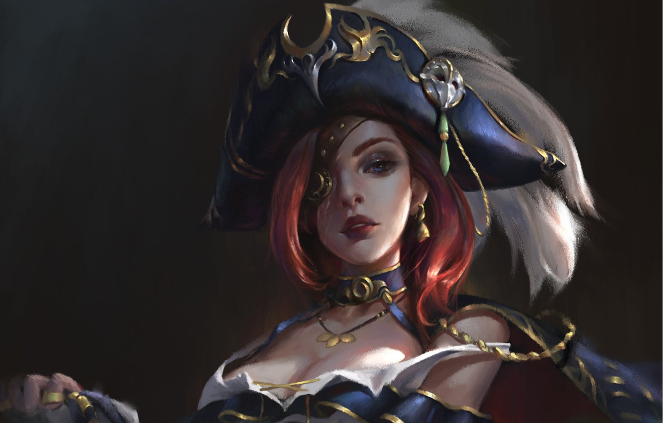 Photo Wallpaper Look, Art, League Of Legends, Miss - Miss Fortune League Of Legends Art , HD Wallpaper & Backgrounds