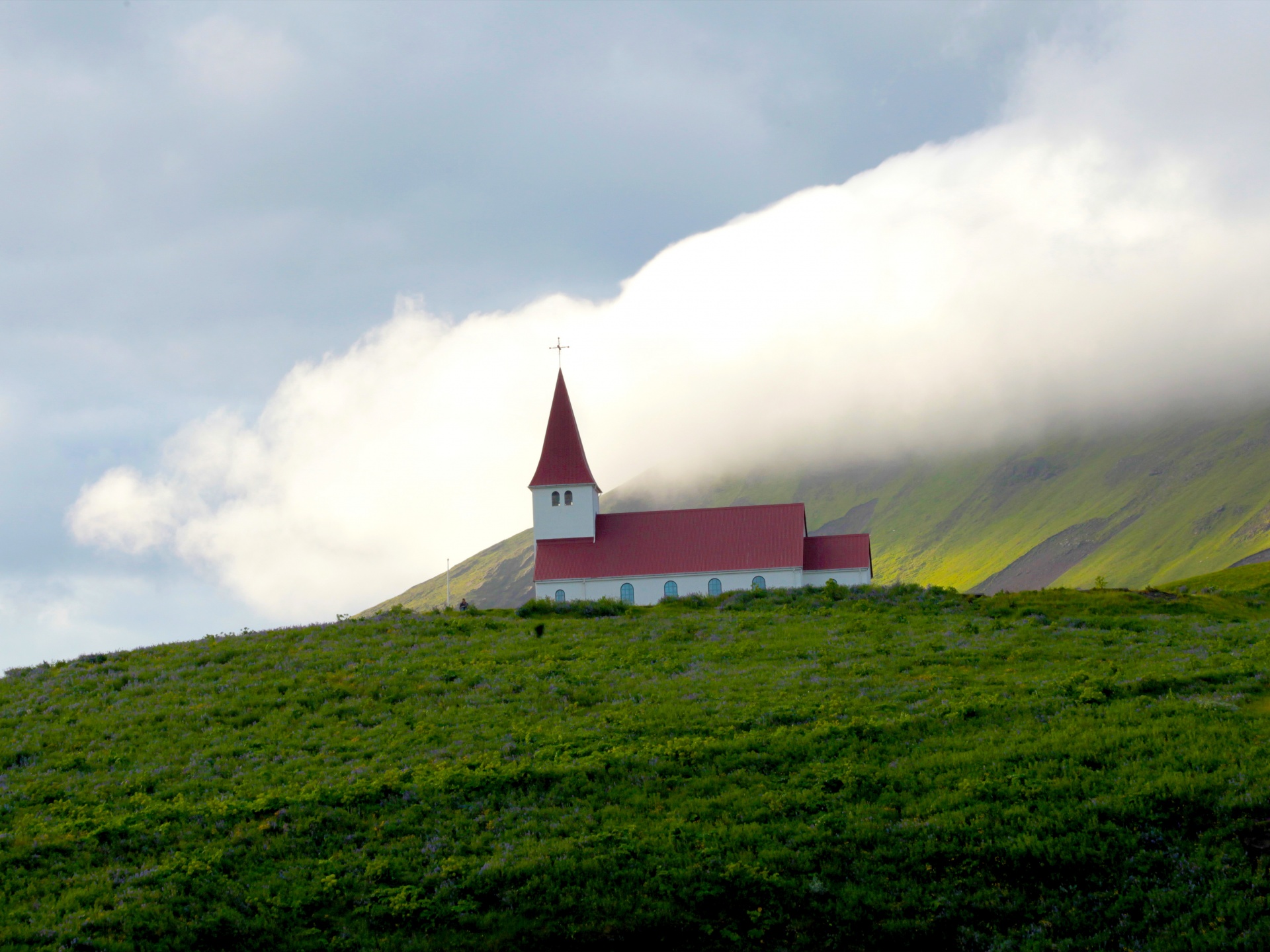 Iceland Landscape Church Wallpaper - Vik I Myrdal Church , HD Wallpaper & Backgrounds
