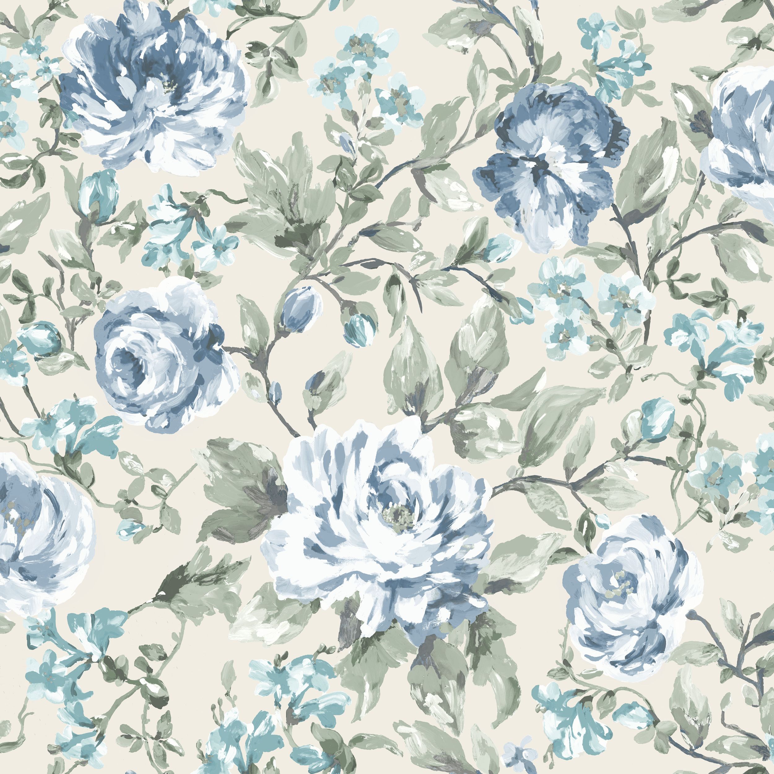 Blue And Cream Floral , HD Wallpaper & Backgrounds