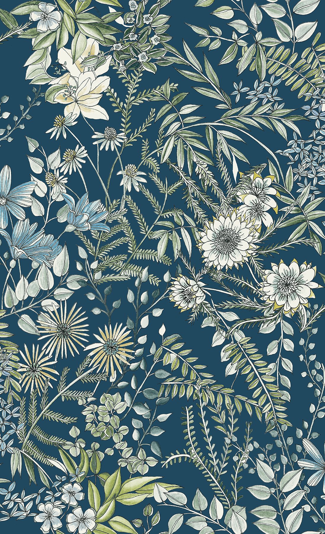 Floral Wallpaper Blue , HD Wallpaper & Backgrounds