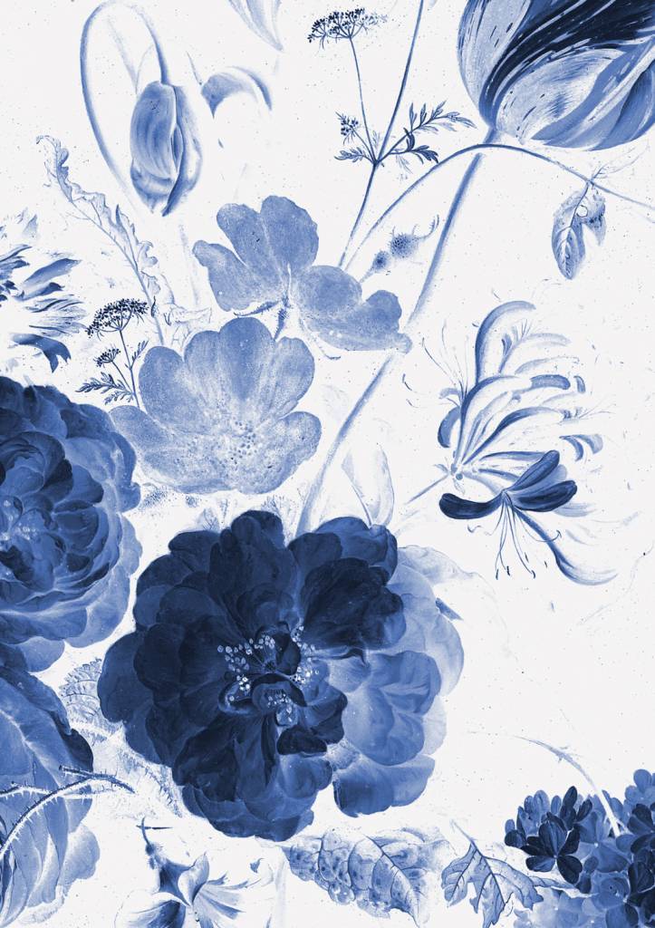 Kek Amsterdam Royal Blue Flowers I Floral Wallpaper - Royal Blue Flowers , HD Wallpaper & Backgrounds