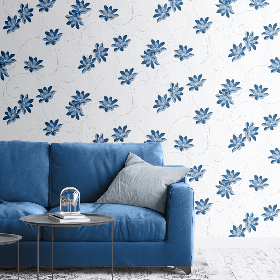 Blue Flower Wallpaper Uk , HD Wallpaper & Backgrounds