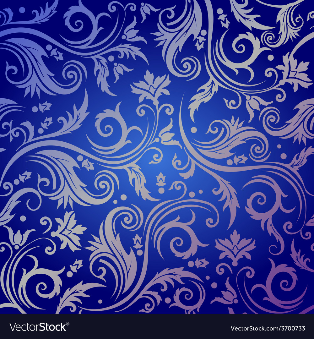 Luxury Seamless Golden Floral Wallpaper - Blue Seamless , HD Wallpaper & Backgrounds
