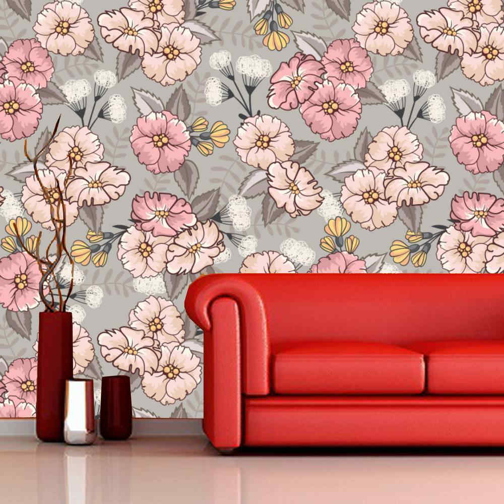 Abstract Pink & Grey Floral Wallpaper - God Of War 3 Poster , HD Wallpaper & Backgrounds