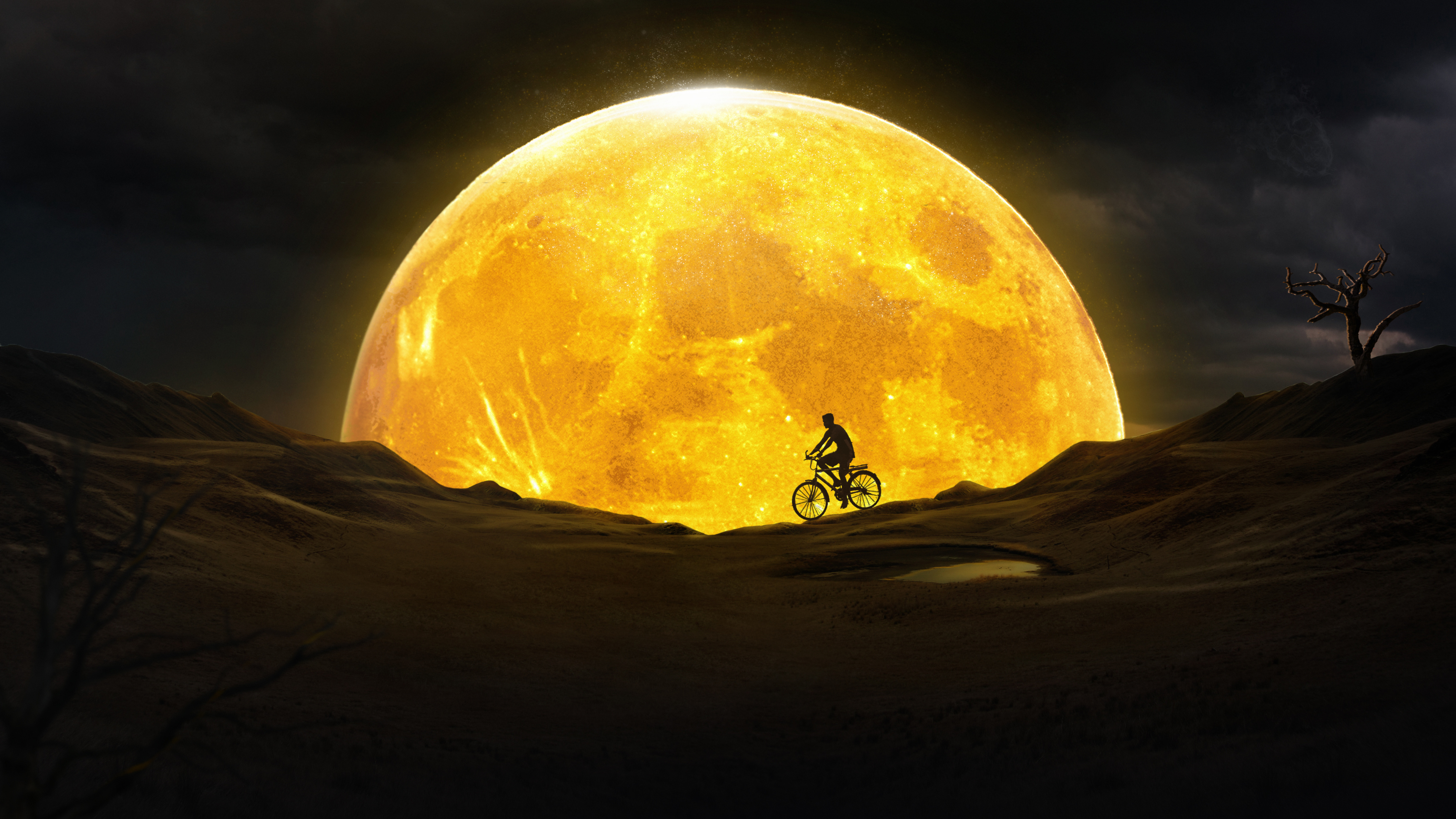 Hd Yellow Moon Background , HD Wallpaper & Backgrounds