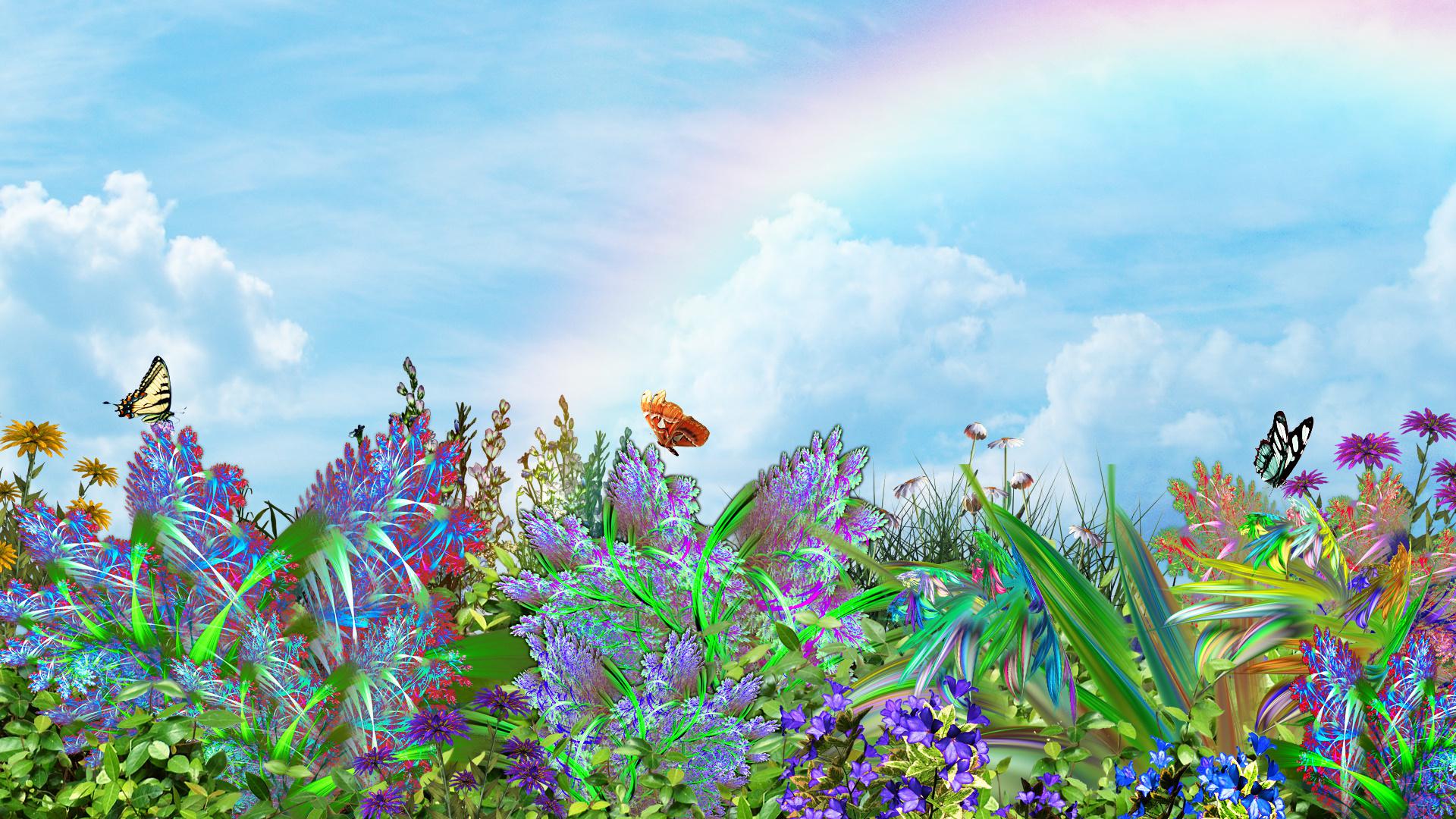 #3883170368, 3d Butterflies And Flowers - Plants And Flowers Art , HD Wallpaper & Backgrounds