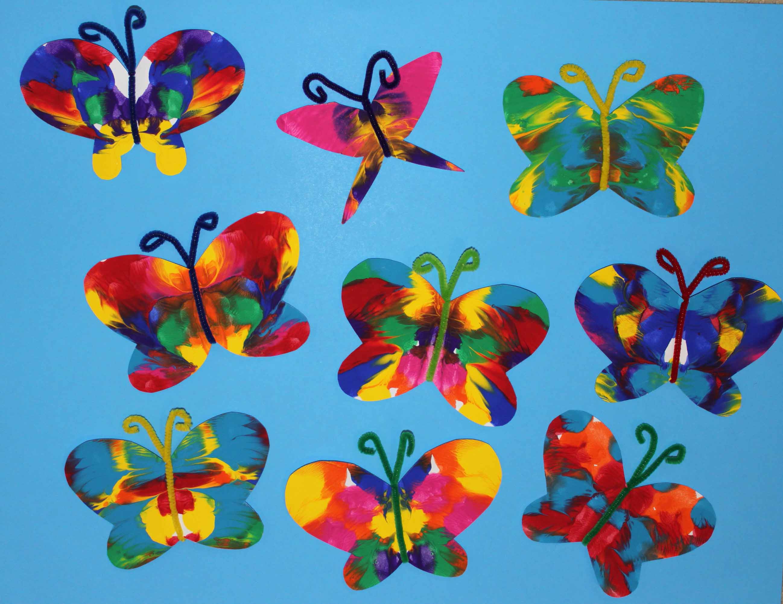 Symmetrical Painted Butterfly Craft - Symmetrical Butterfly Art Paint , HD Wallpaper & Backgrounds