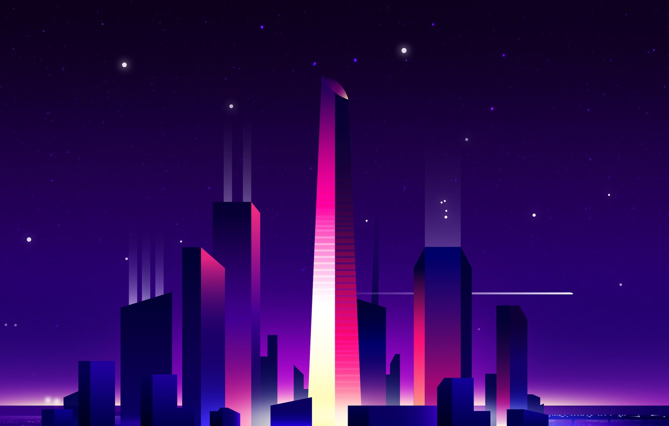 Photo Wallpaper Light, Night, City, The City, Skyscrapers, - Cybercity Background , HD Wallpaper & Backgrounds