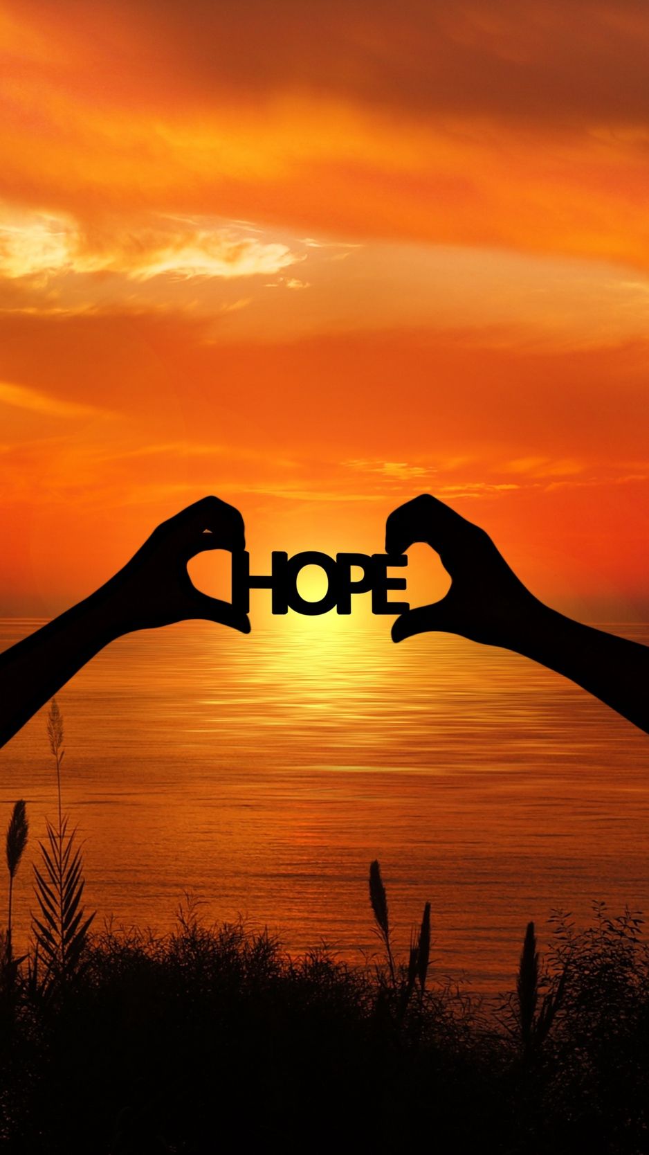 Download Wallpaper Hope, Hands, Silhouettes, Sunset - Hope Wallpaper Iphone , HD Wallpaper & Backgrounds