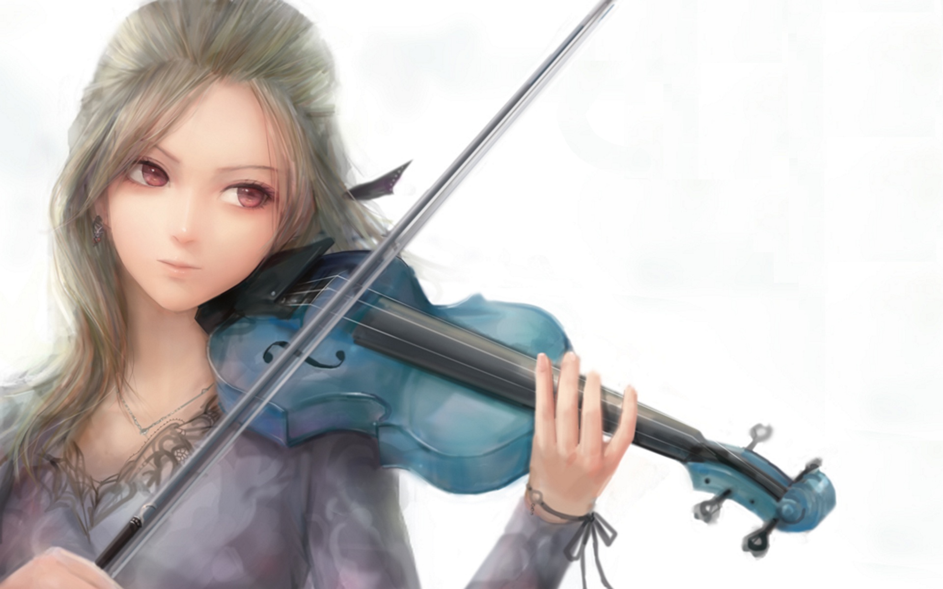 Anime Girl Violin Wallpaper - Anime Girl With Violin , HD Wallpaper & Backgrounds