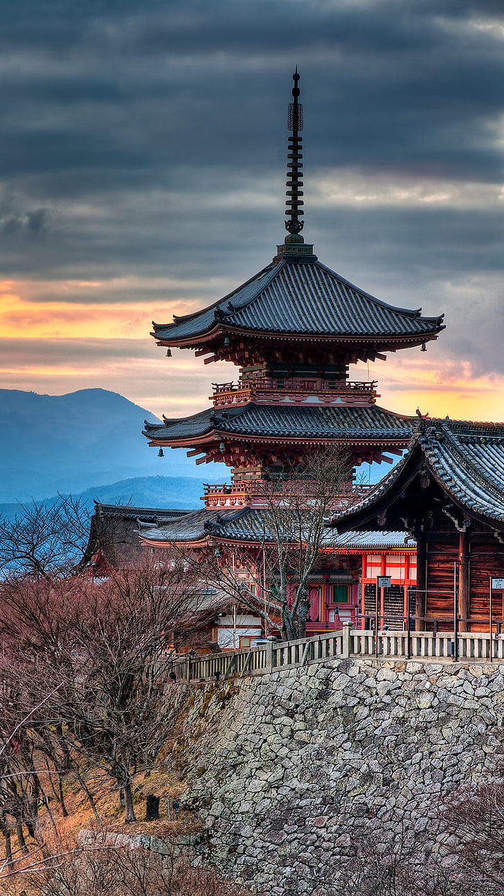 Pagoda Temple, Architecture, Building, Portrait Display, - Kiyomizu-dera , HD Wallpaper & Backgrounds