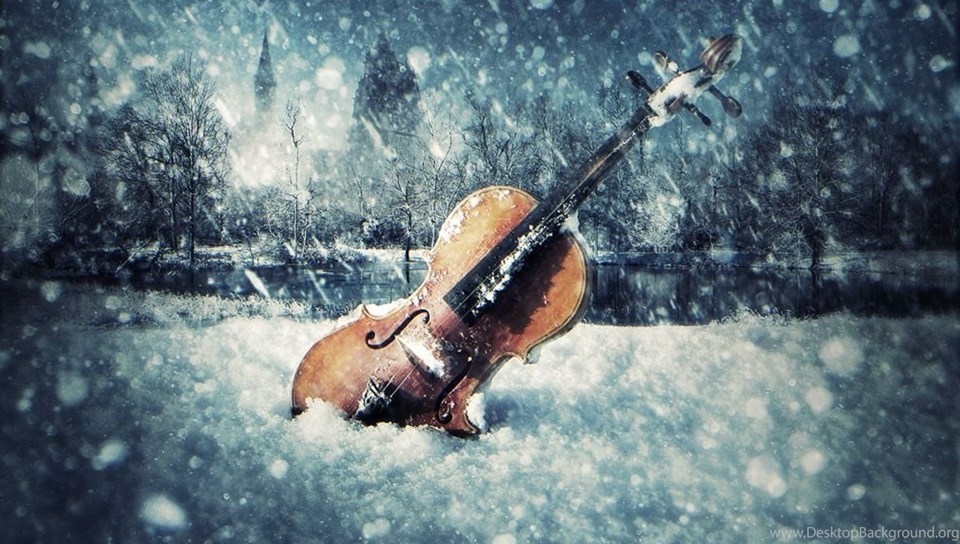 Violin Wallpapers Iphone Wallpaper - Violin Covered In Snow , HD Wallpaper & Backgrounds
