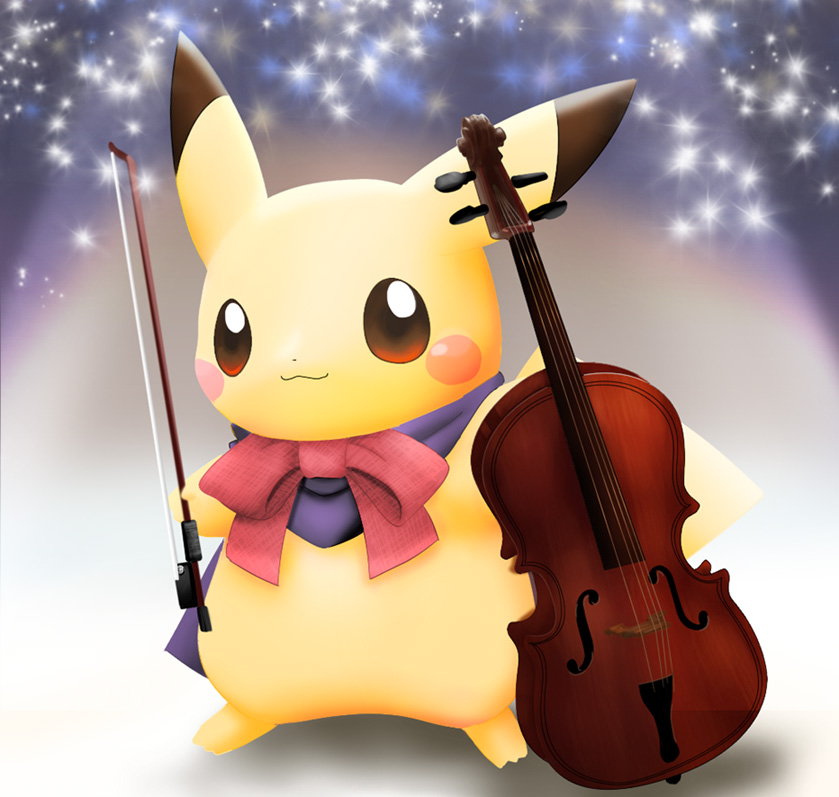 Pikachu Violins Wallpaper - Pikachu With Violin , HD Wallpaper & Backgrounds