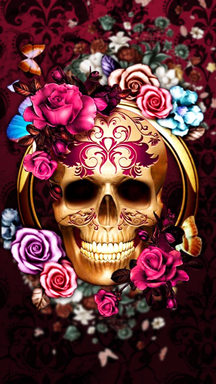 Rose Skull Wallpaper Hd , HD Wallpaper & Backgrounds