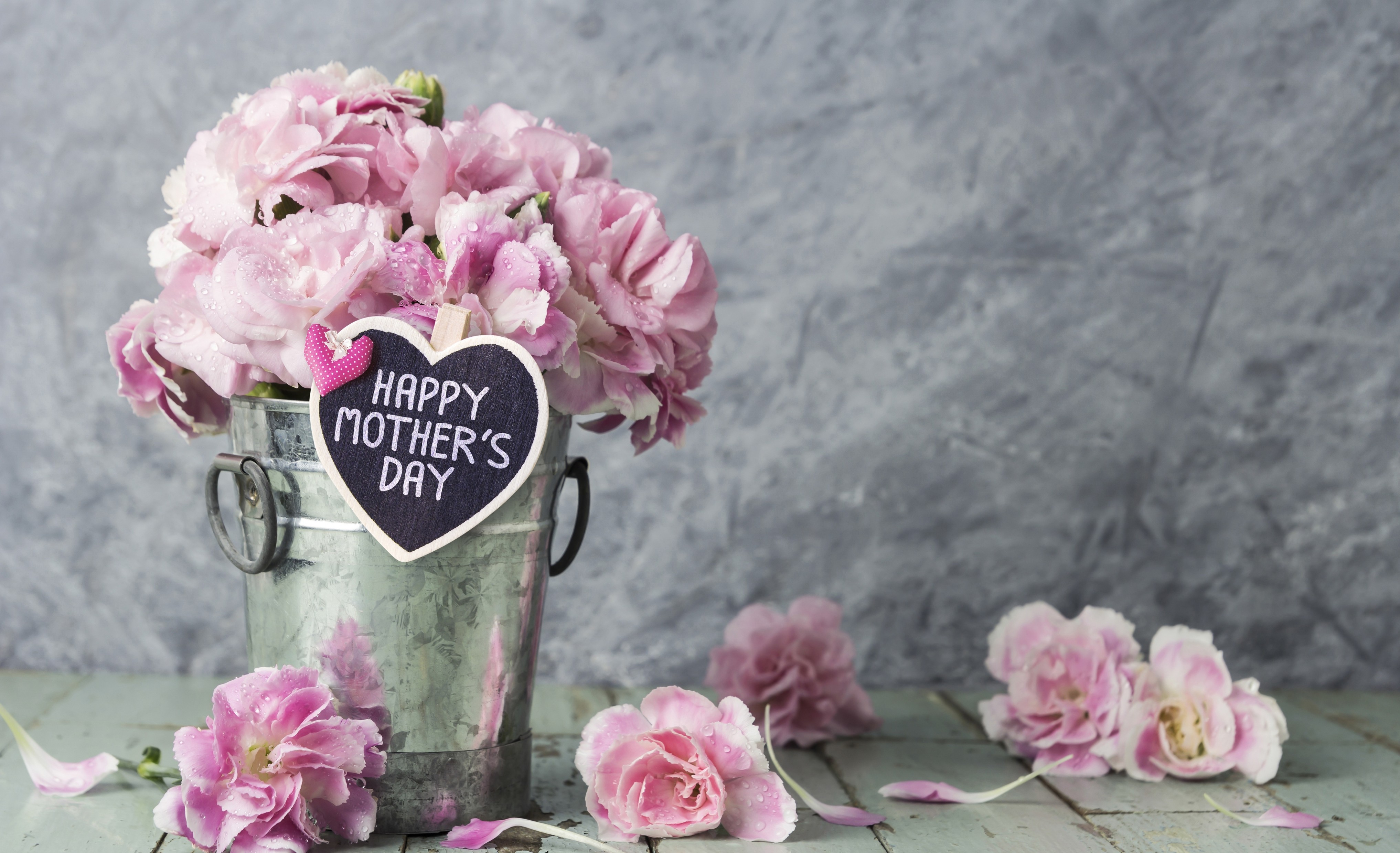 Pink Flowers, Vase, Happy Mother S Day - Mothers Day Flowers , HD Wallpaper & Backgrounds