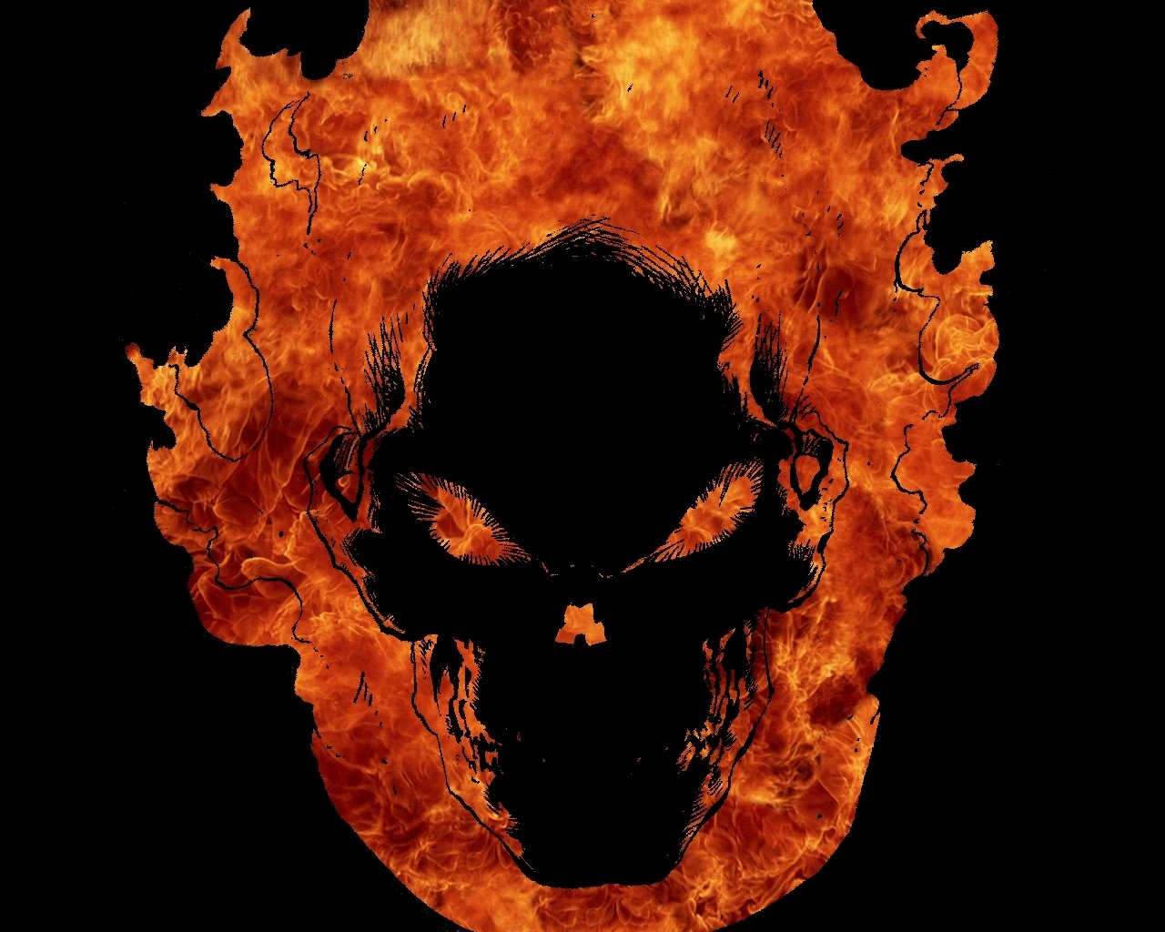 Ghost Rider Fire Skull , HD Wallpaper & Backgrounds