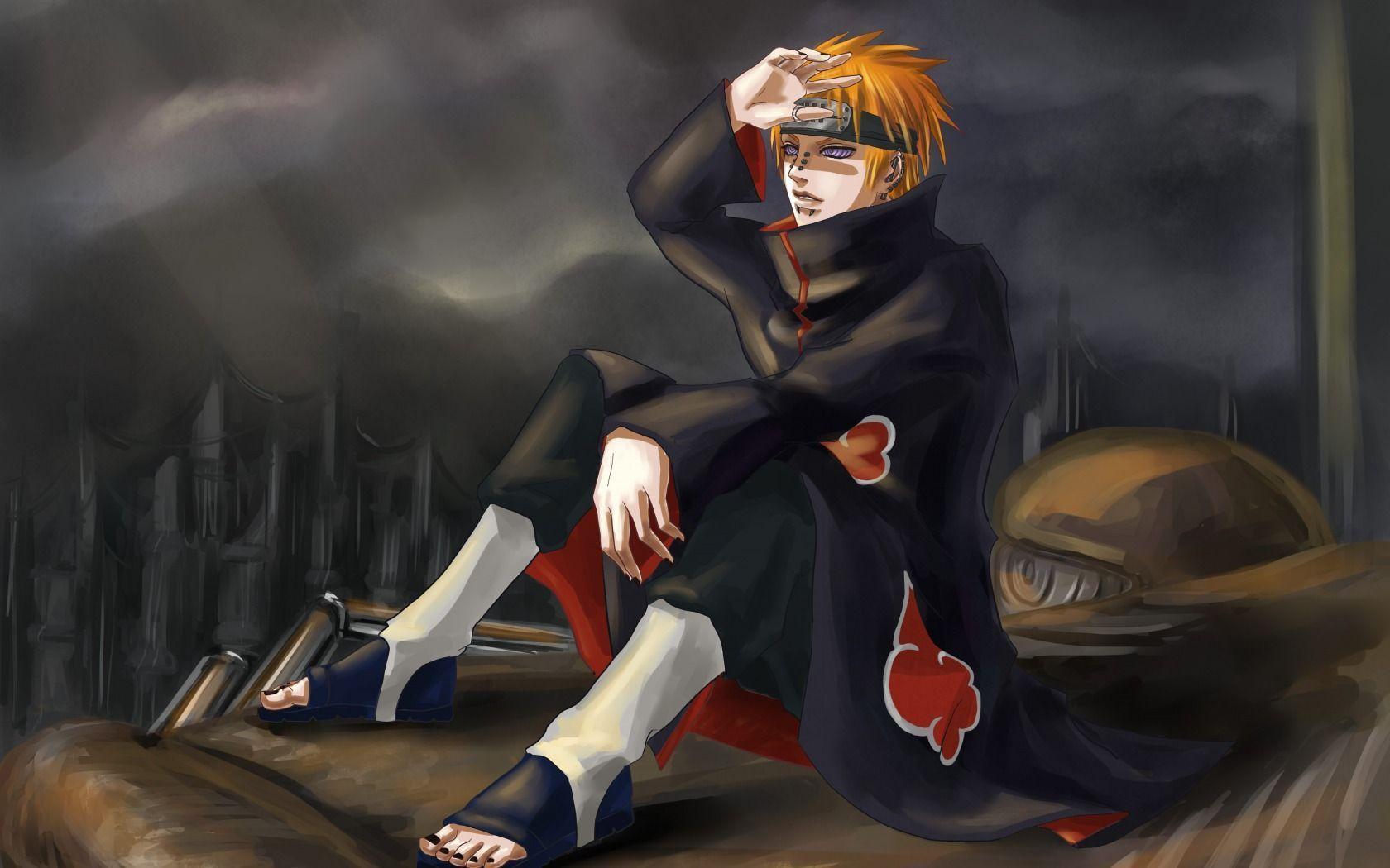Naruto Pain Wallpaper - Pain Sitting Down Naruto , HD Wallpaper & Backgrounds