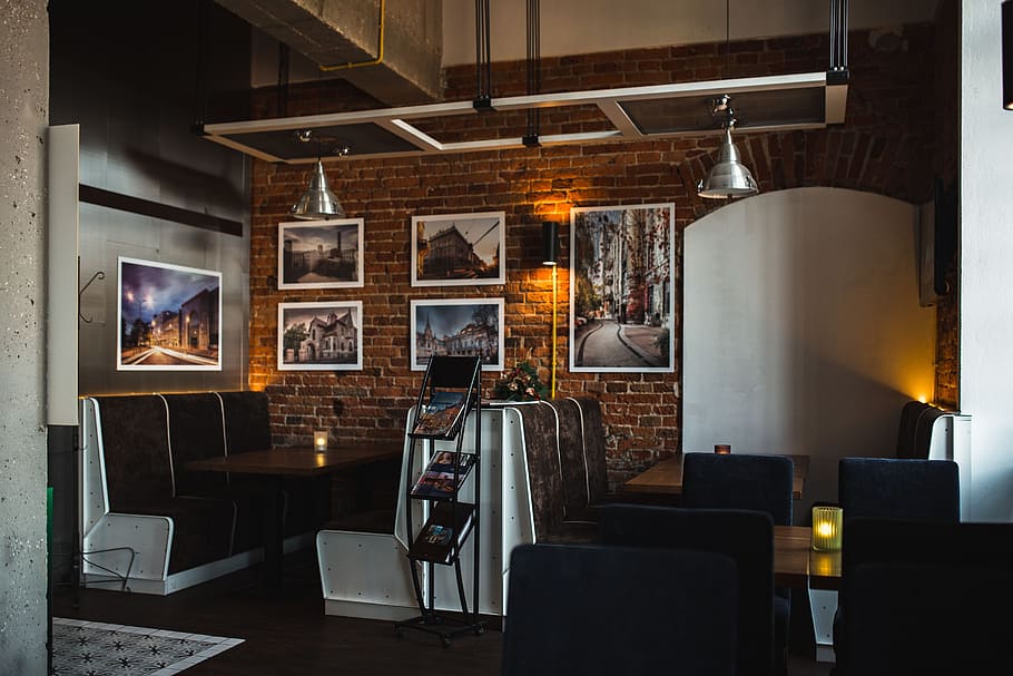 The Modern Cafe With Cozy Interior, Loft, Restaurant, - Modern Interior Cafe Design , HD Wallpaper & Backgrounds