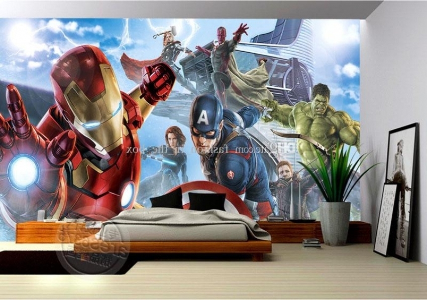Avengers Boys Bedroom Photo Wallpaper Custom D Wall - Avengers 3d Bedroom Mural , HD Wallpaper & Backgrounds