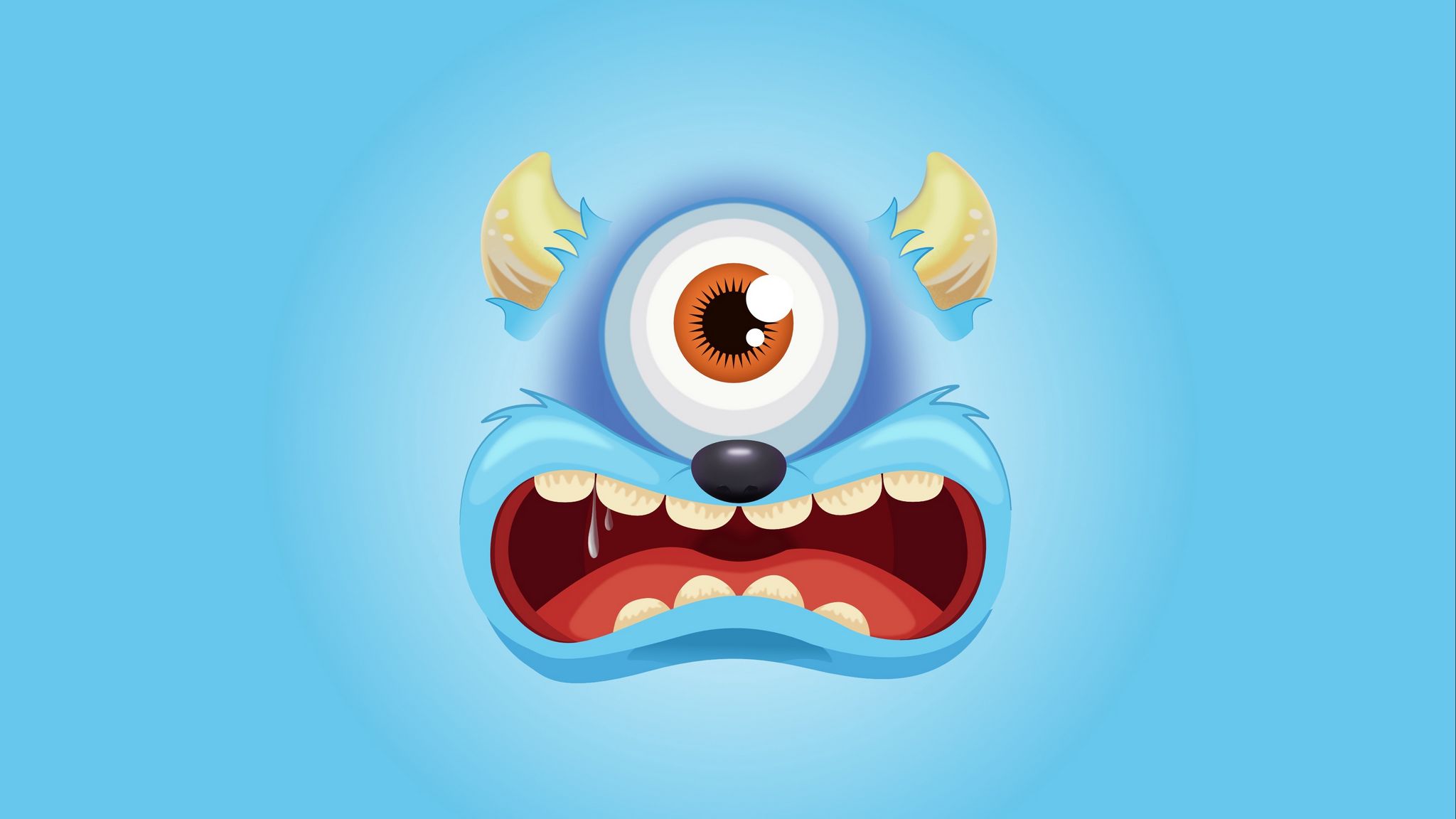 Wallpaper Monster, Cute, Art, Vector - Monster Cute , HD Wallpaper & Backgrounds