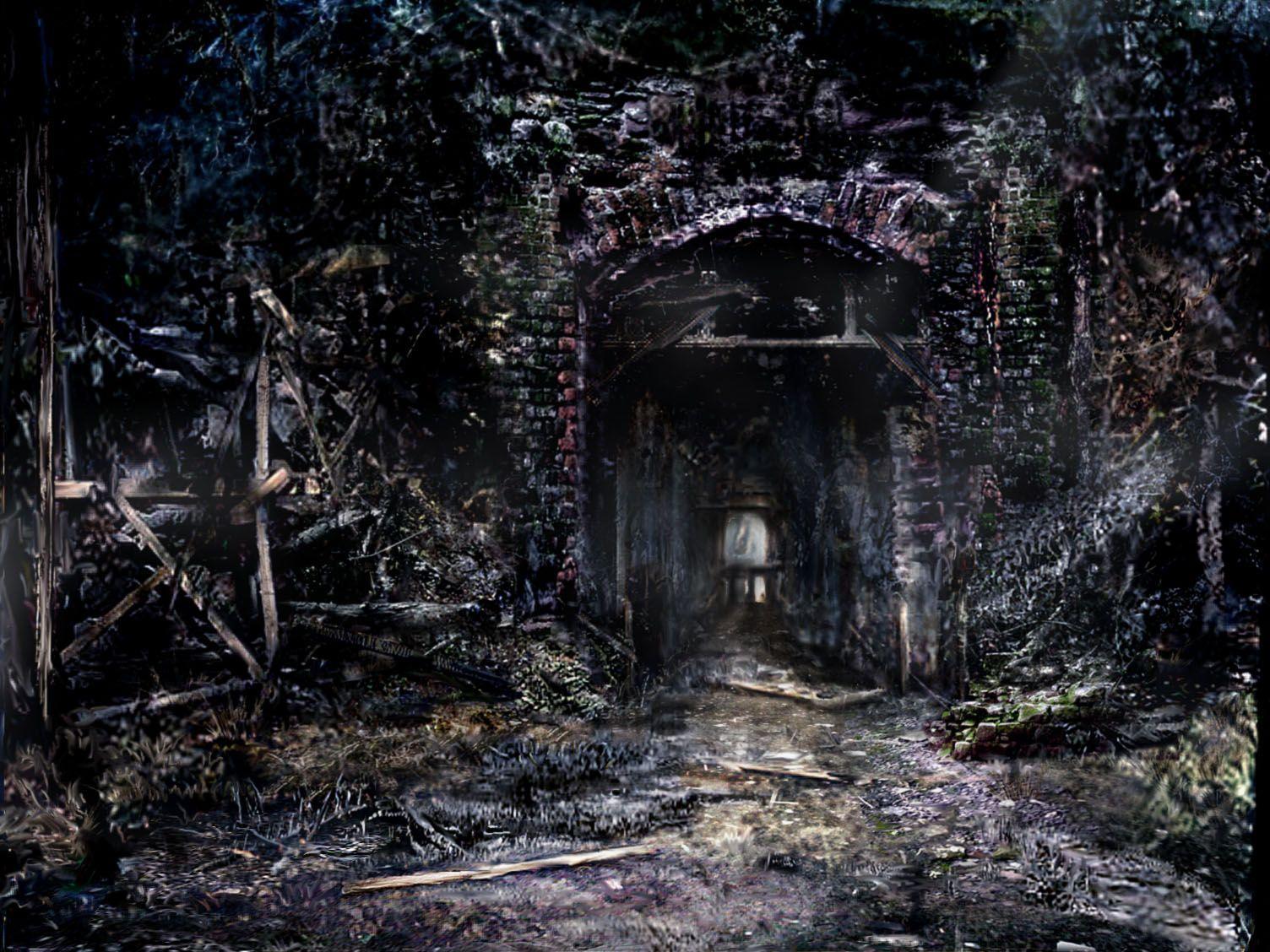 Dark Haunted Download Wallpaper - Resident Evil 4 Painting , HD Wallpaper & Backgrounds