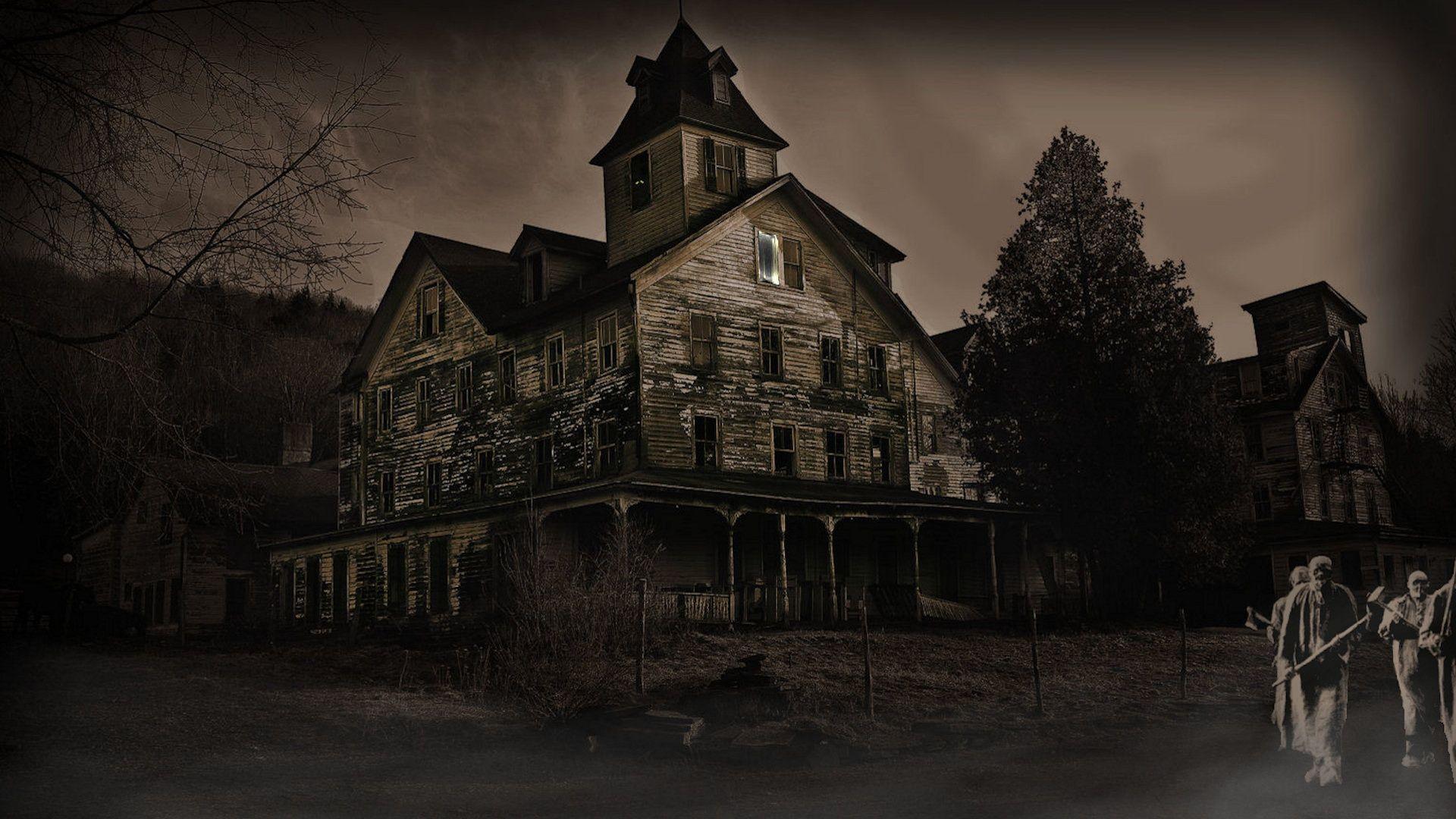Night Haunted House Wllpper Download Free 1080p - Haunted House , HD Wallpaper & Backgrounds