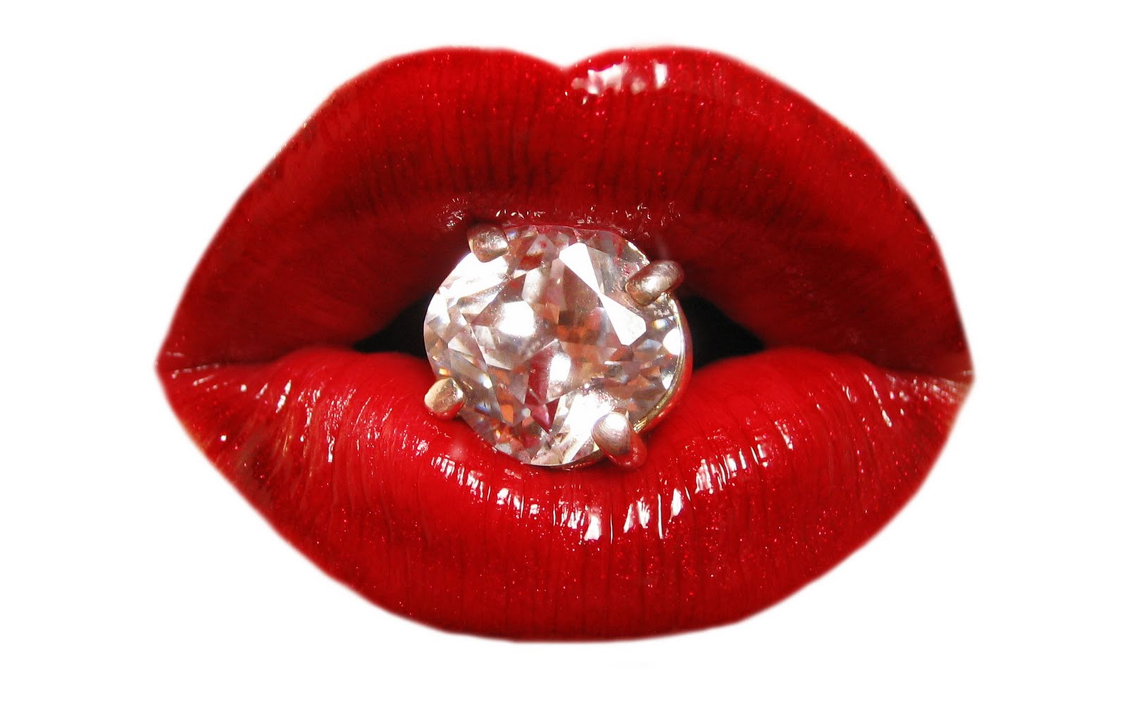 Wallpaper For All - Red Lips With Diamond , HD Wallpaper & Backgrounds