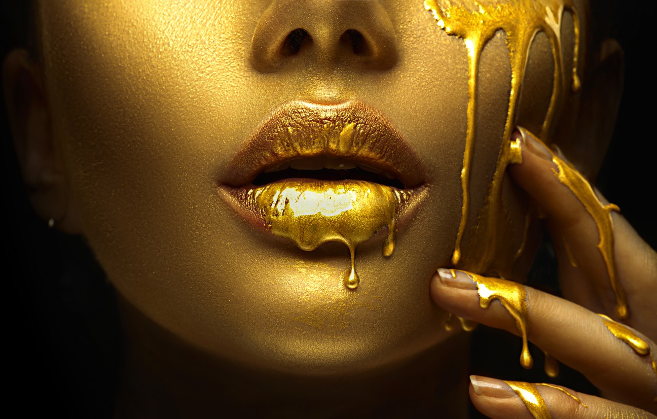 Photo Wallpaper Golden, Lips, Fingers, Makeup - Ricky Rich Ardian Bujupi Million , HD Wallpaper & Backgrounds