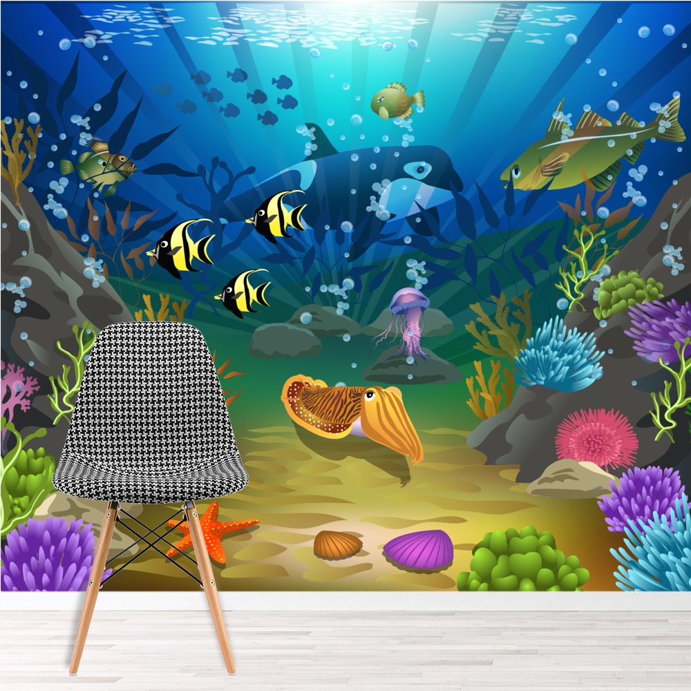 Under The Ocean Scene , HD Wallpaper & Backgrounds