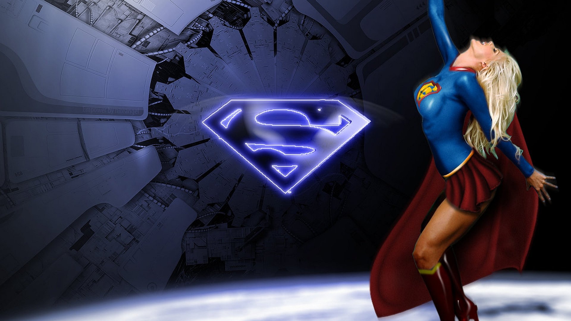 Best Supergirl Wallpaper Id - Supergirl Superman Logo , HD Wallpaper & Backgrounds