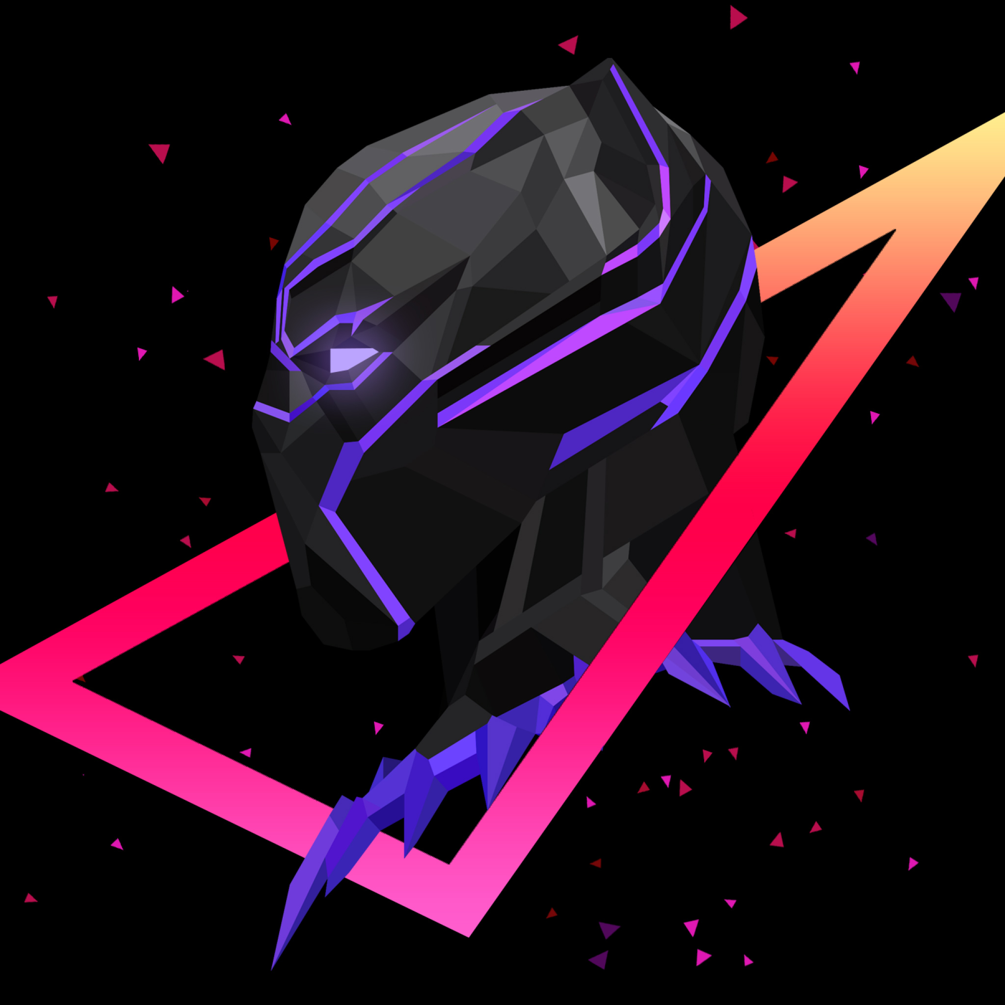 Black Panther Low Poly Wallpaper , HD Wallpaper & Backgrounds