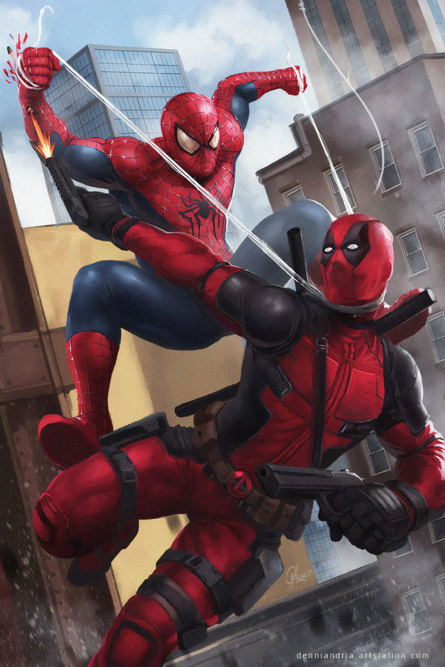 Deadpool Vs Spiderman , HD Wallpaper & Backgrounds