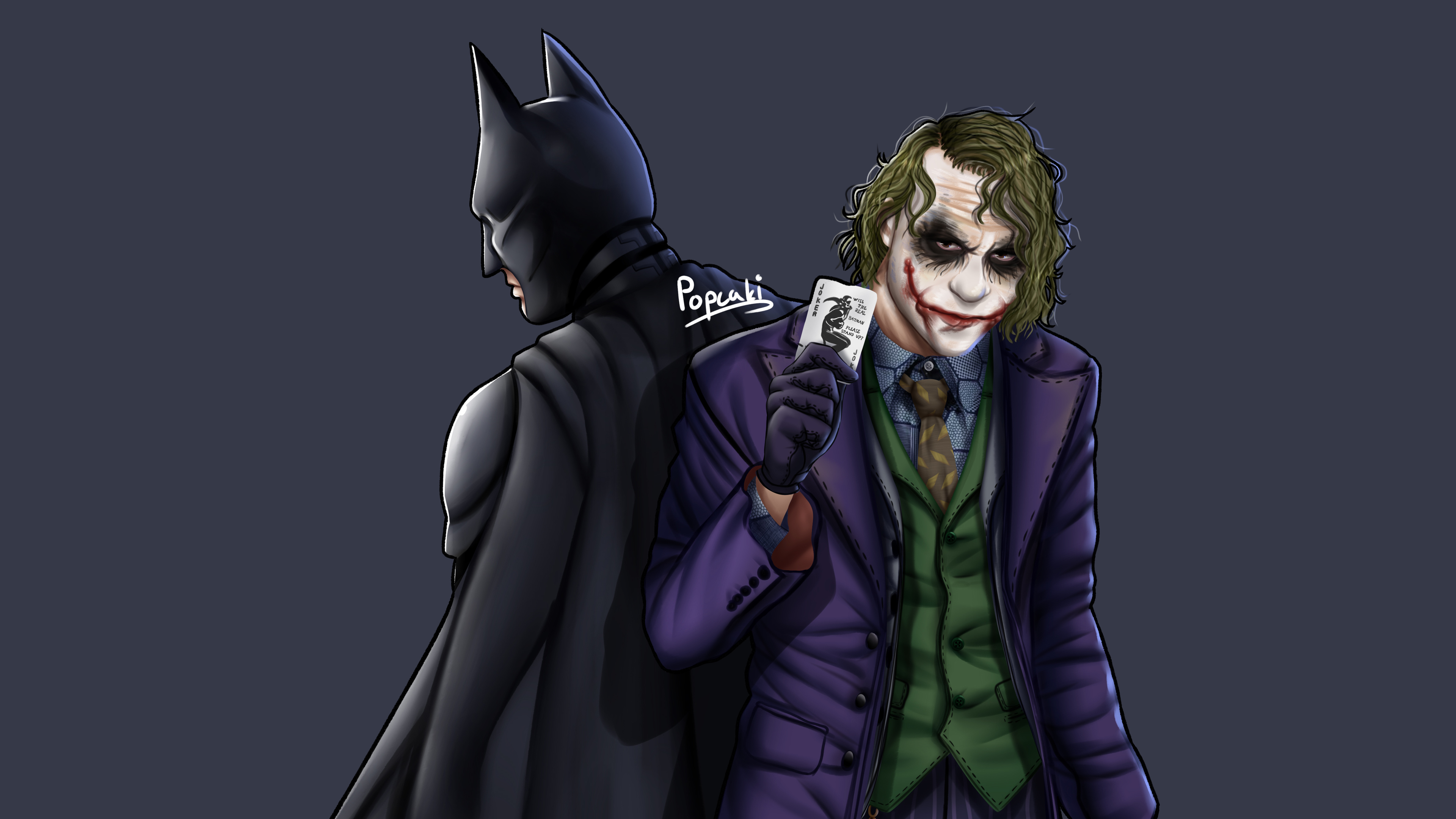 Joker Batman Art 4k - Joker Batman Art Wallpaper 4k , HD Wallpaper & Backgrounds