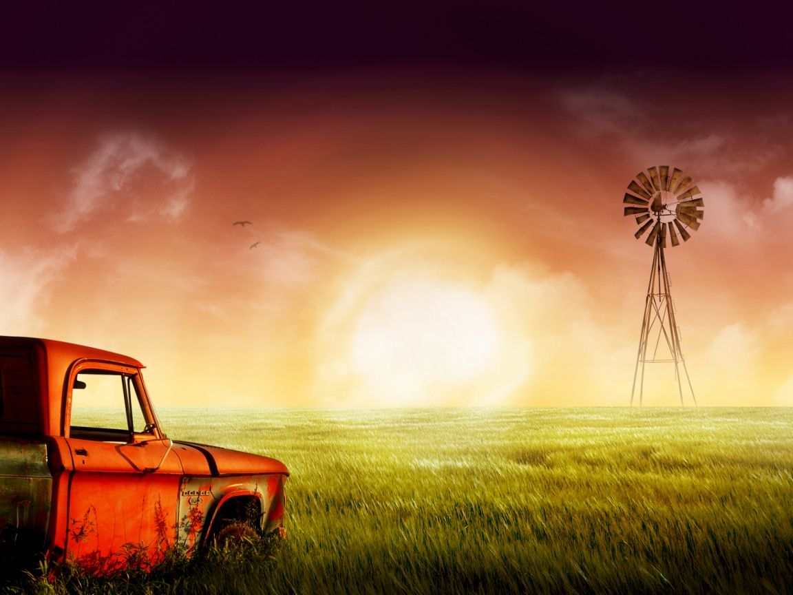 Colorful Windmill Wallpapers - Old Windmill Background , HD Wallpaper & Backgrounds