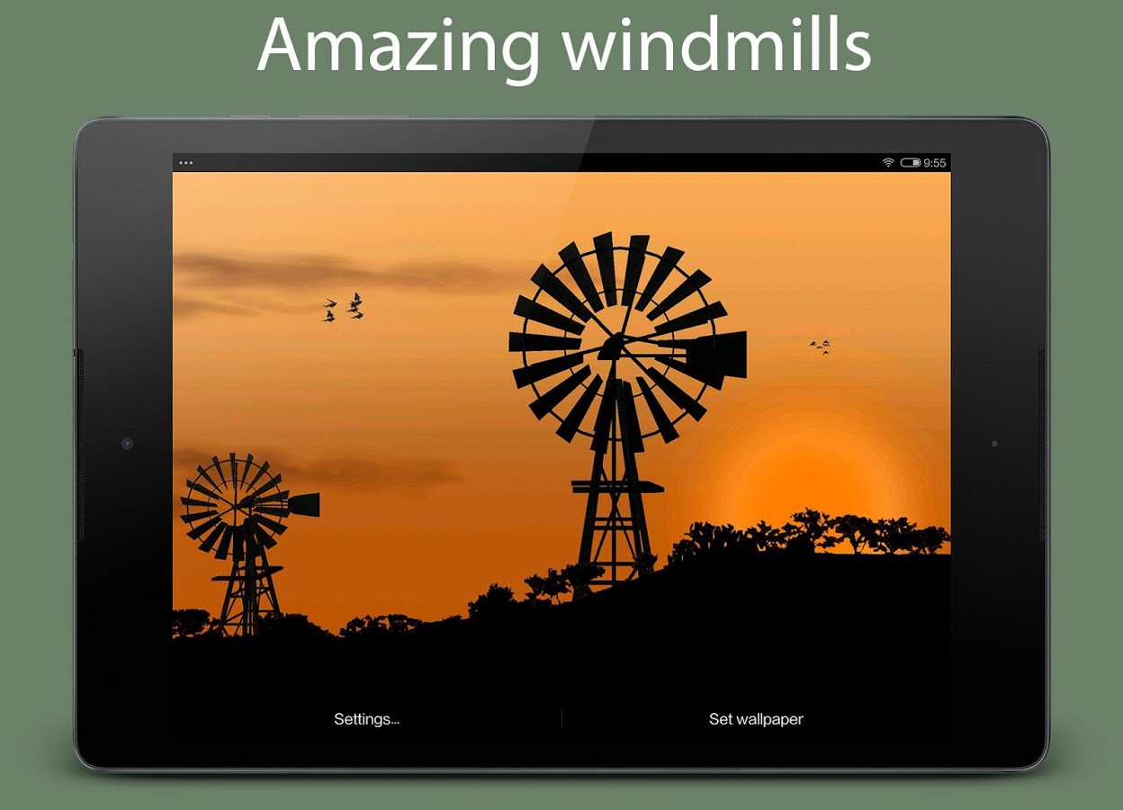 Windmill Live Wallpaper - Flat Panel Display , HD Wallpaper & Backgrounds