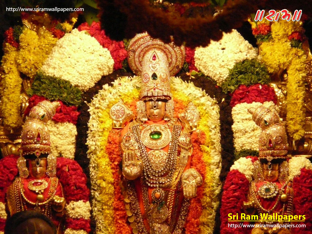 Lord Malayappa And Consorts Sridevi, Bhudevi - Sri Ram God Photos Download , HD Wallpaper & Backgrounds