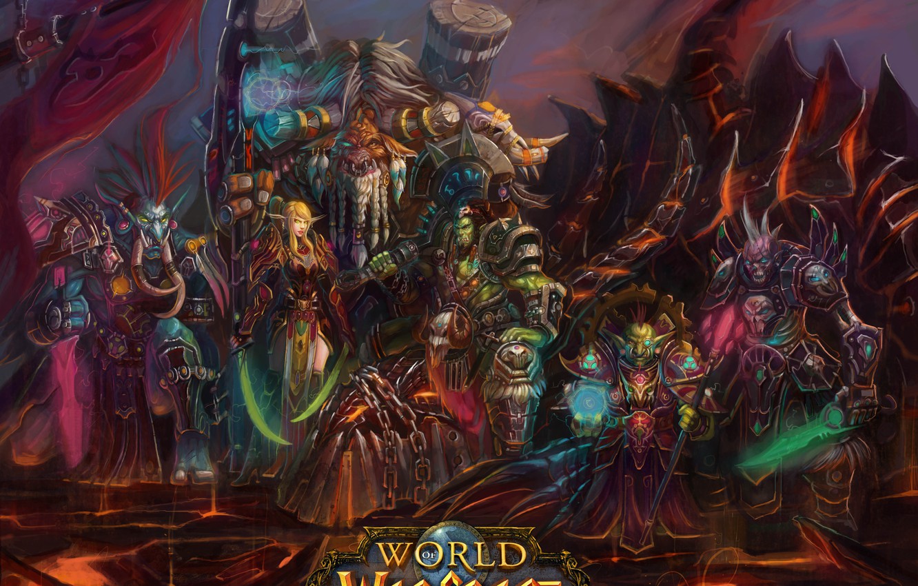 Photo Wallpaper Undead, Warriors, Race, Goblin, Orc, - World Of Warcraft Heroes , HD Wallpaper & Backgrounds